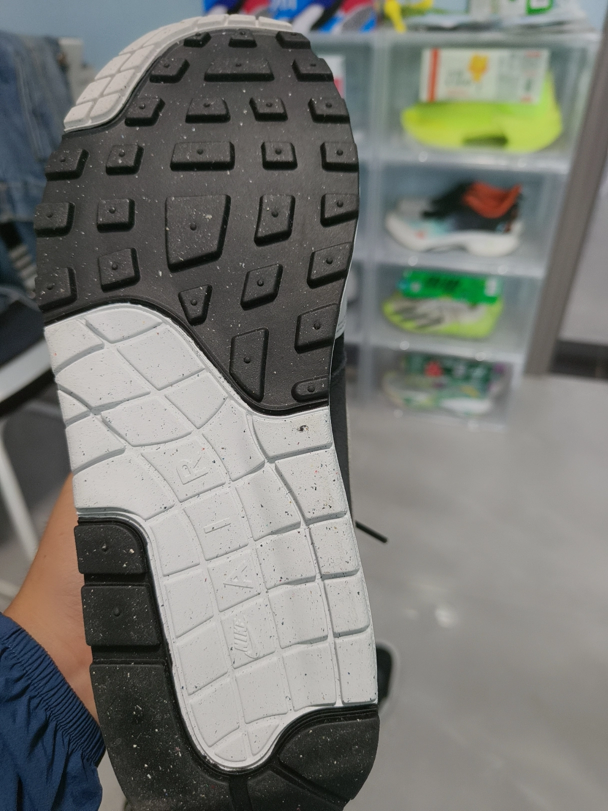 custom review-Nike Air Max 1 Устойчивые к истиранию Низкие Кроссовки для бега Повседневные Унисекс Серый Черный