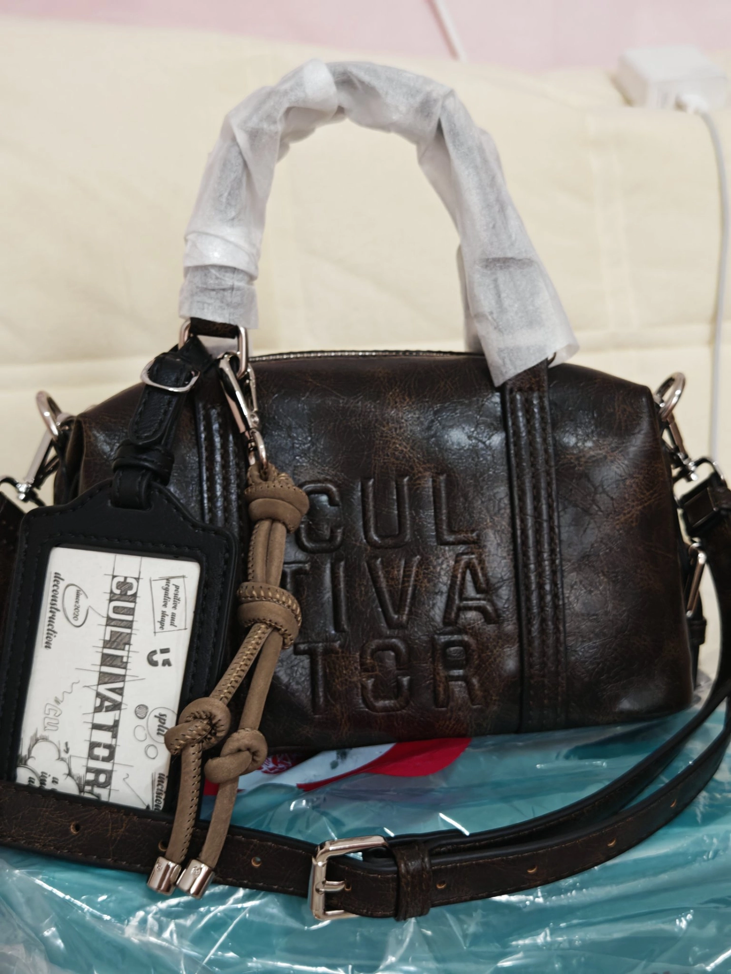 custom review-CULTIVATOR ПУ (полиуретан) Бостон Сумка Сумка Маленькая Женская Темно-Коричневая