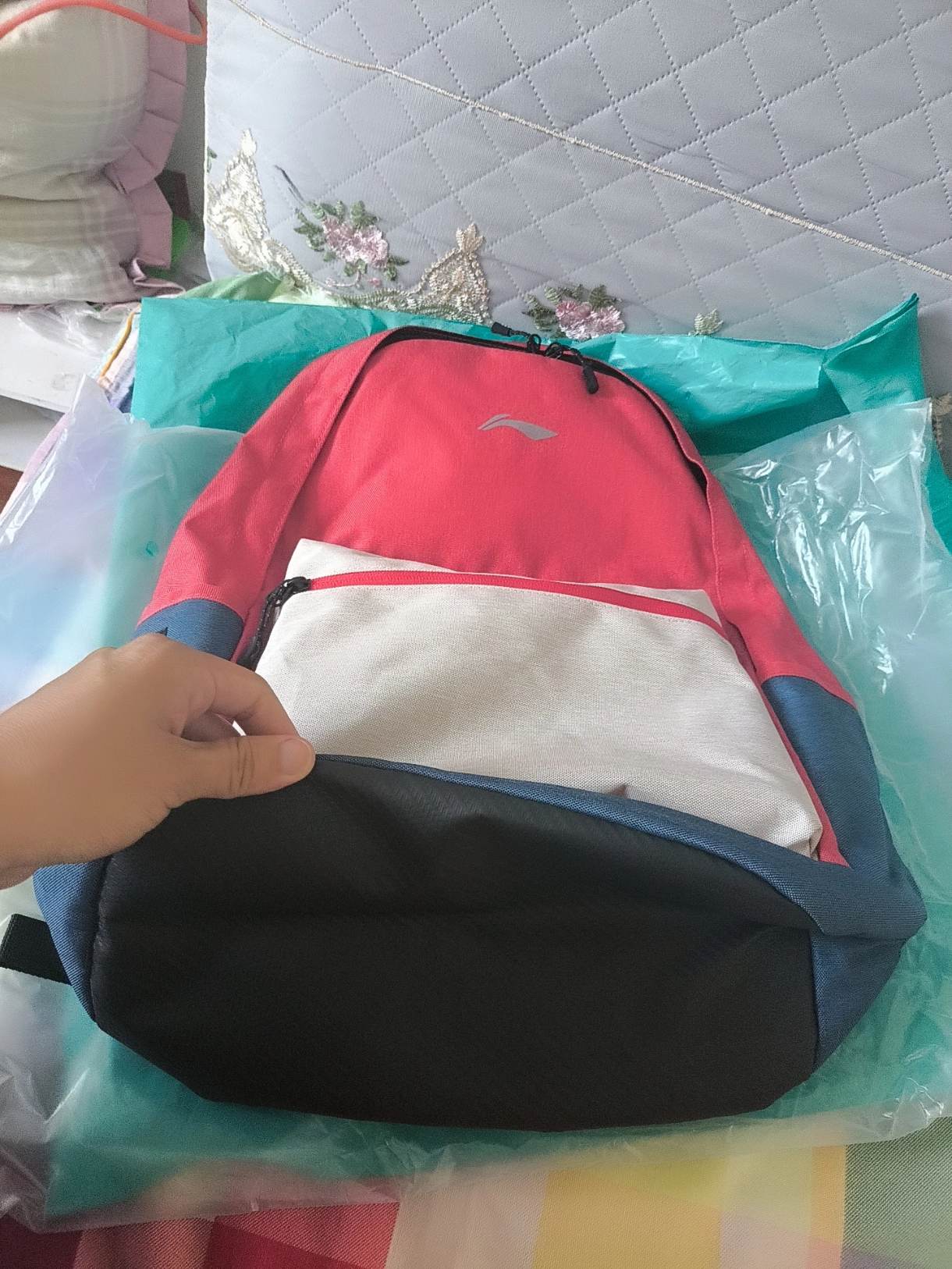 custom review-Li NING Sports Life Collection Полиэстер Рюкзак Стандартный (Standard) Унисекс Оранжевый Красный