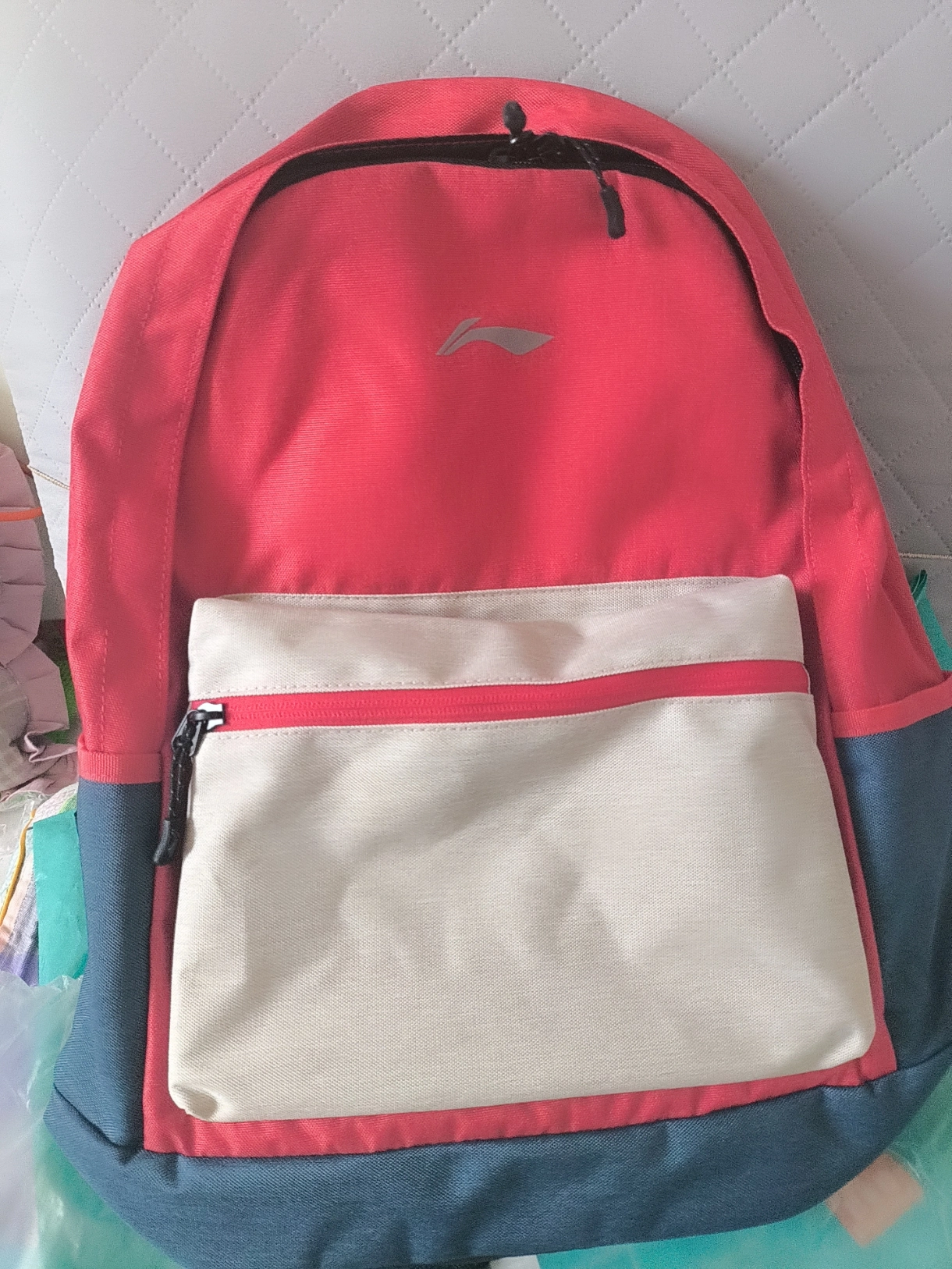 custom review-Li NING Sports Life Collection Полиэстер Рюкзак Стандартный (Standard) Унисекс Оранжевый Красный