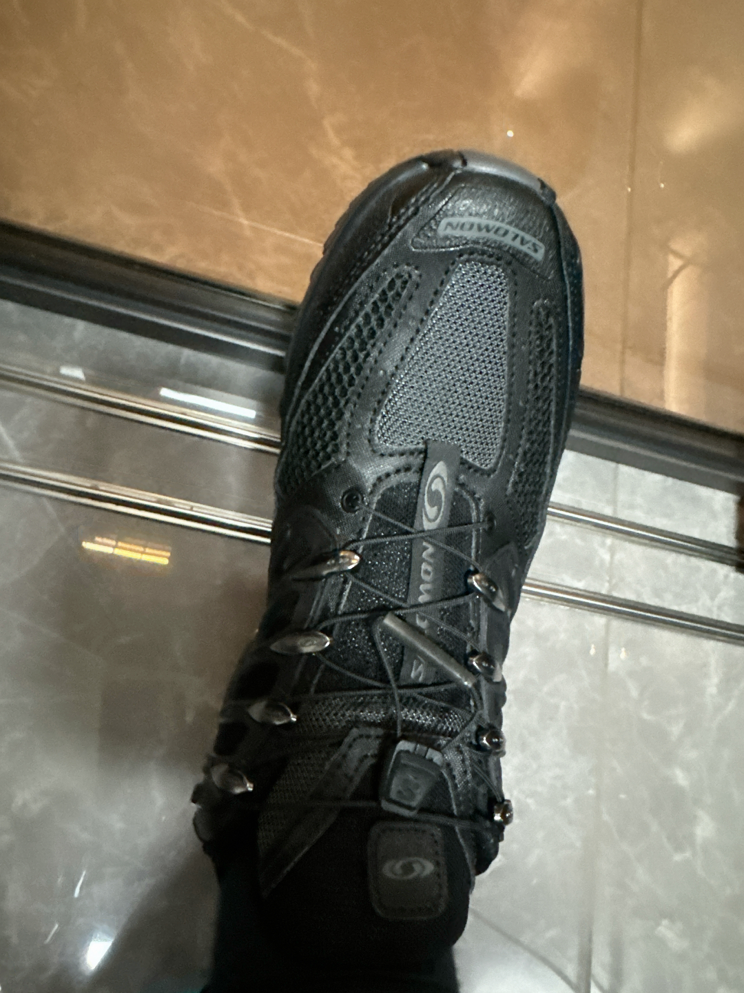 custom review-SALOMON ACS Pro Дышащий Сцепление Поддержка Покрытие Уличная обувь Унисекс Черный Серебряный