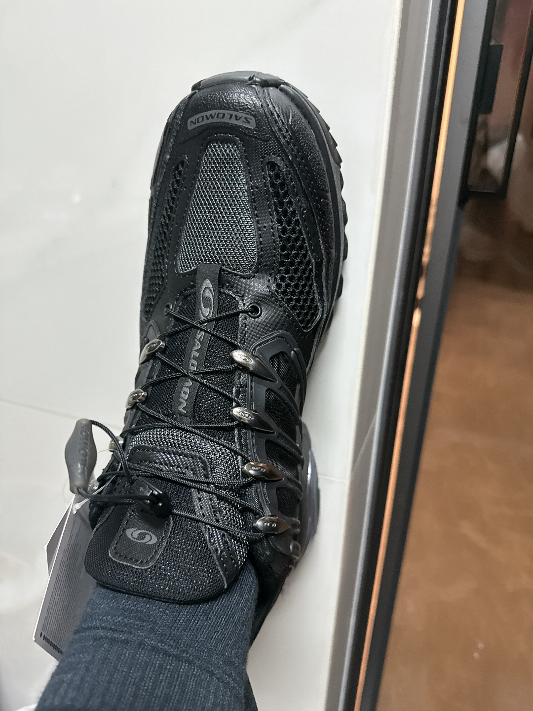 custom review-SALOMON ACS Pro Дышащий Сцепление Поддержка Покрытие Уличная обувь Унисекс Черный Серебряный