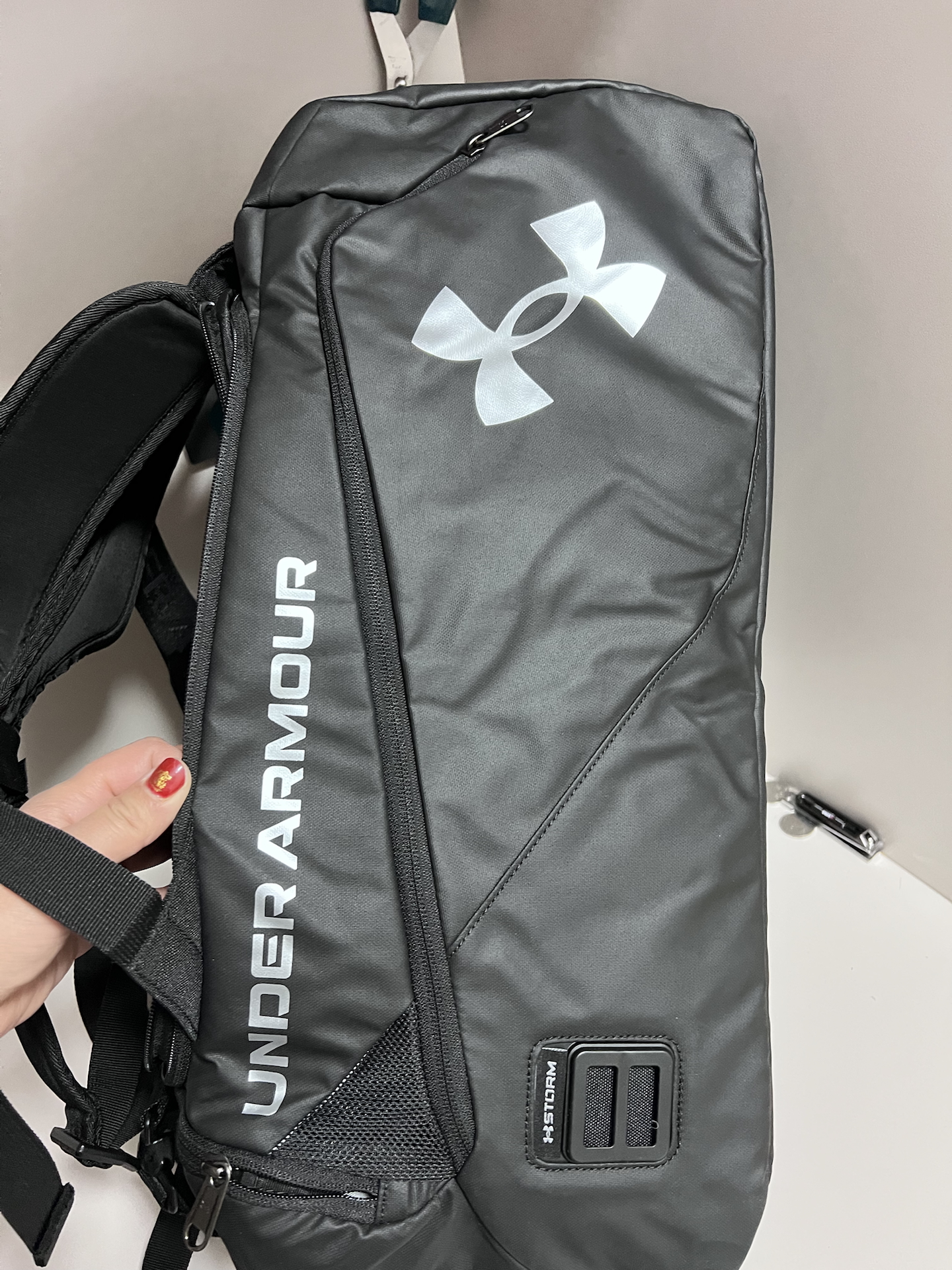 custom review-Under Armour Полиэстер Рюкзак Сумка Спортивная Сумка Маленькая Унисекс Черная