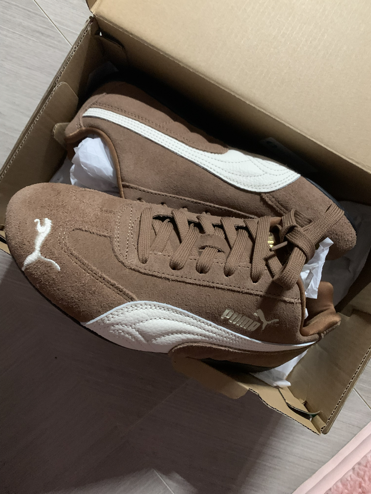 custom review-PUMA Speedcat Collection Устойчивый к истиранию Низкий Топ Повседневная Обувь Унисекс Темно-Коричневый