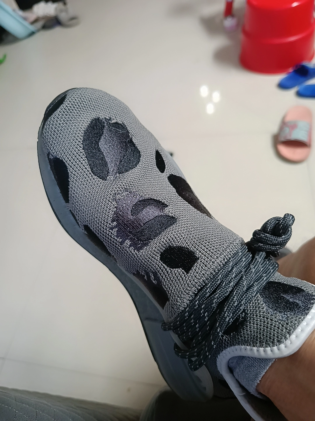 custom review-Pharrell Williams X adidas originals NMD Hu Текстиль TPU Низкий Топ Повседневная Обувь Унисекс Серый С Животными Принт