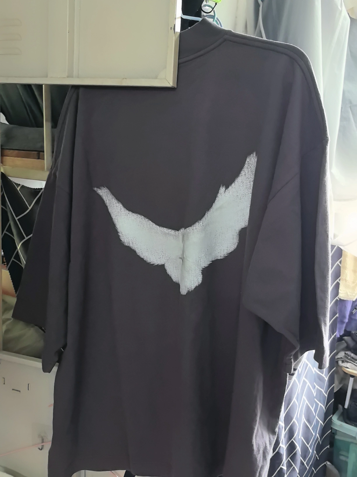 custom review-YEEZY x Gap X Balenciaga Dove 3 4 рукав Tee T-рубашка Унисекс Темно-серый