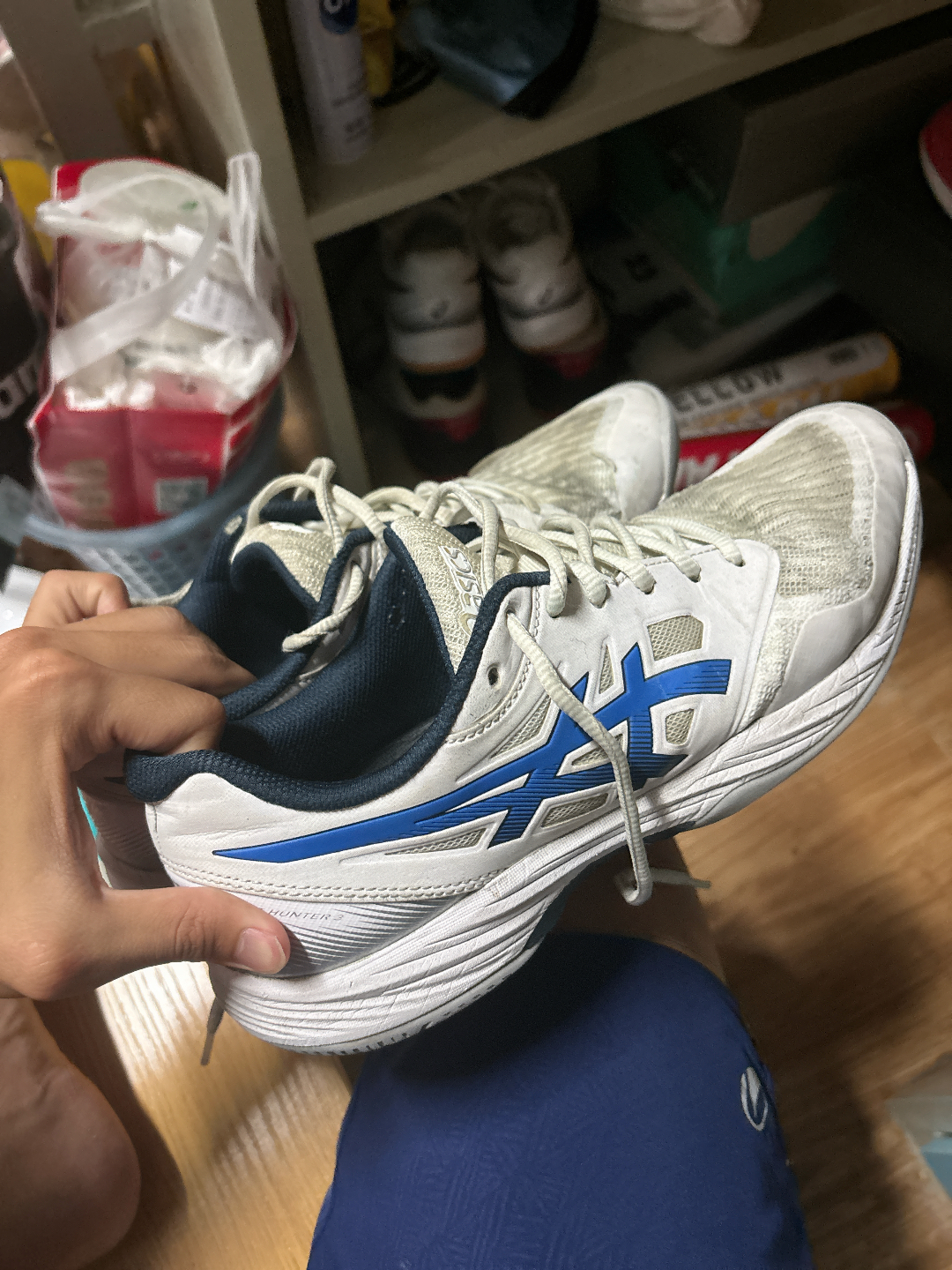 custom review-ASICS Gel Court Hunter 3 Устойчивый к истиранию Дышащая Низкая Обувь для Бадминтона Мужская Белая