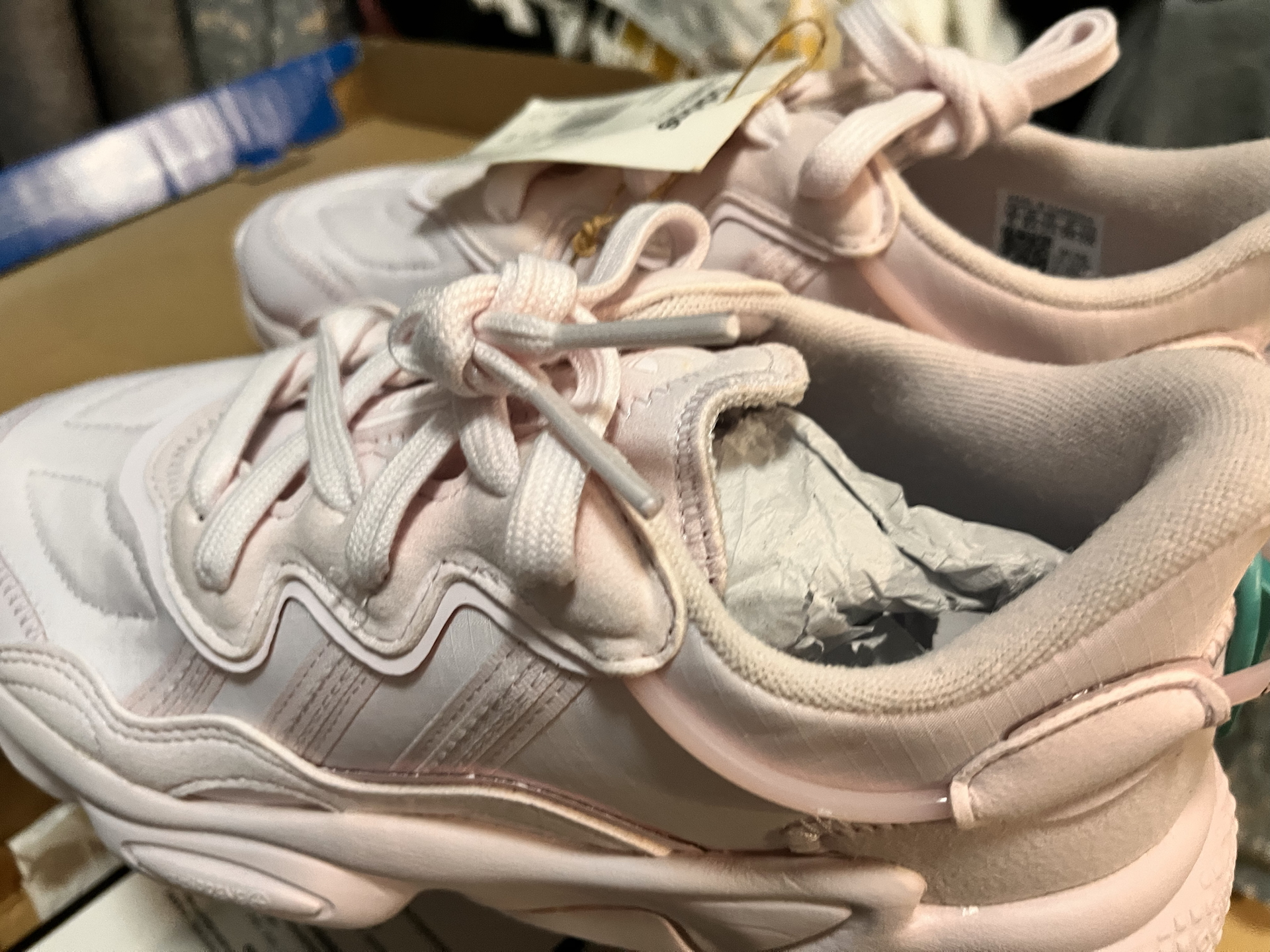 custom review-Adidas Originals Ozweego K Устойчивый к истиранию Низкий верх Детская повседневная обувь Розовый Детский