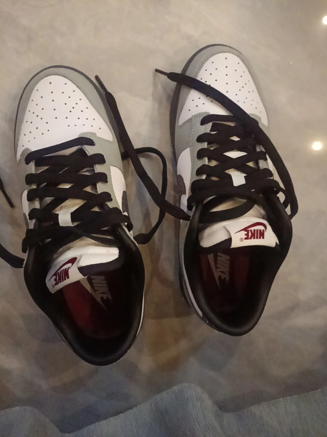 custom review-Nike Dunk Устойчивые к истиранию Низкие Кроссовки для скейтбординга Женские Серый Белый