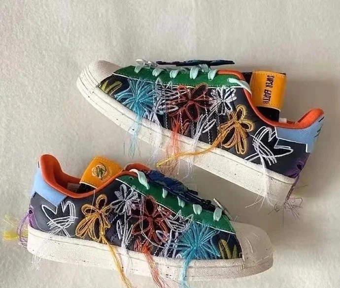 custom review-Sean Wotherspoon Co-Brand x Adidas Originals SUPERSTAR 'Супер Земля' Низкие Скейтборд Кроссовки Унисекс Черный Зеленый Синий