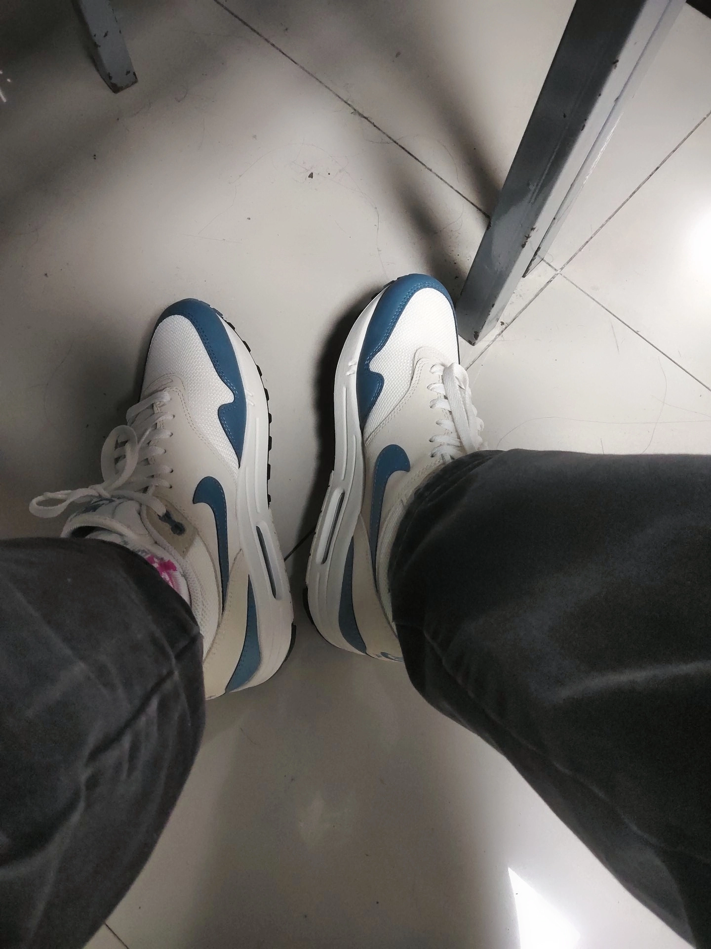 custom review-Nike Air Max 1 Low Топ Casual Мужской Синий Серый