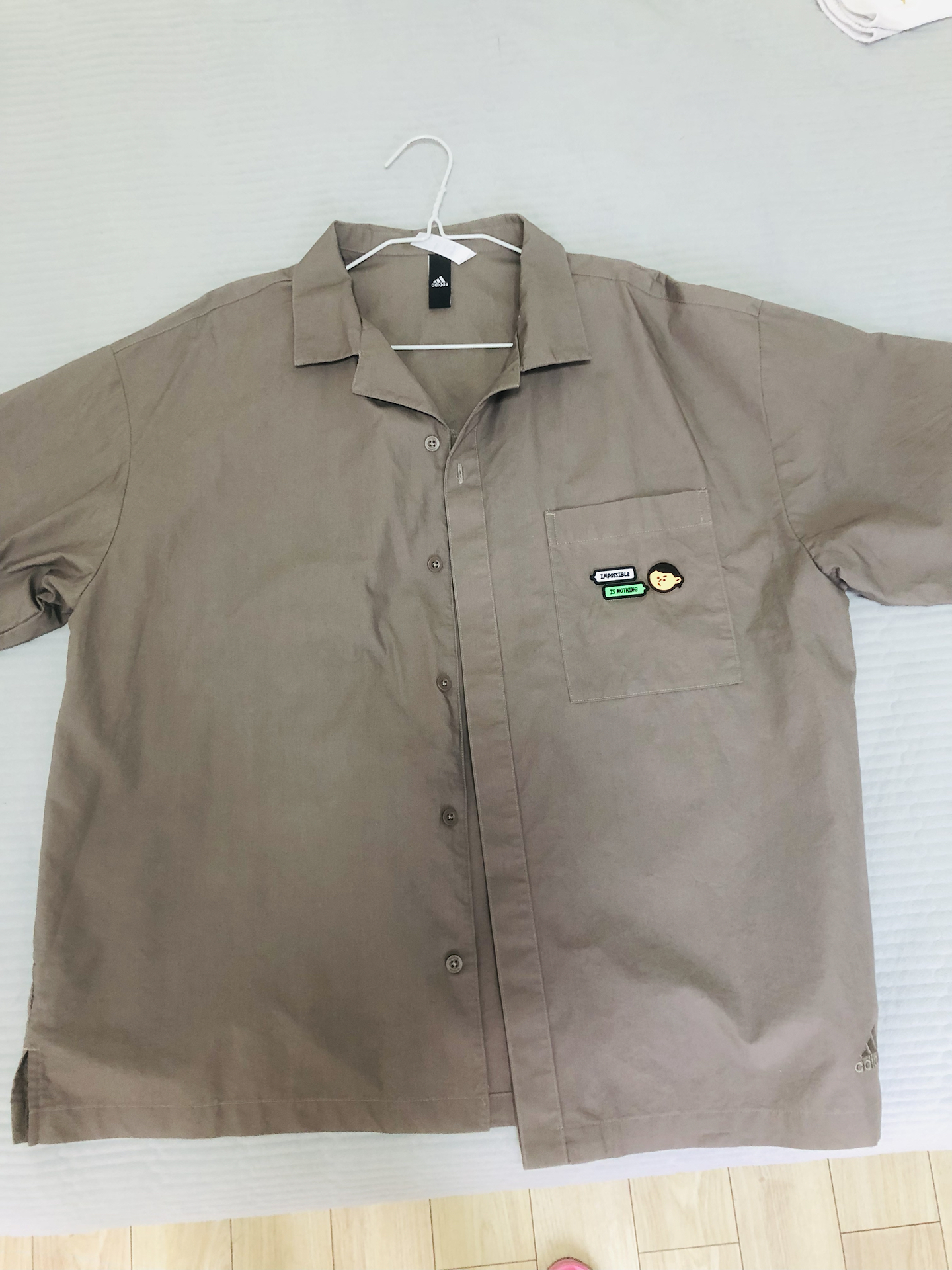 custom review-Adidas X SEEBIN SS23 Рубашка Унисекс Светло-Серый Коричневый