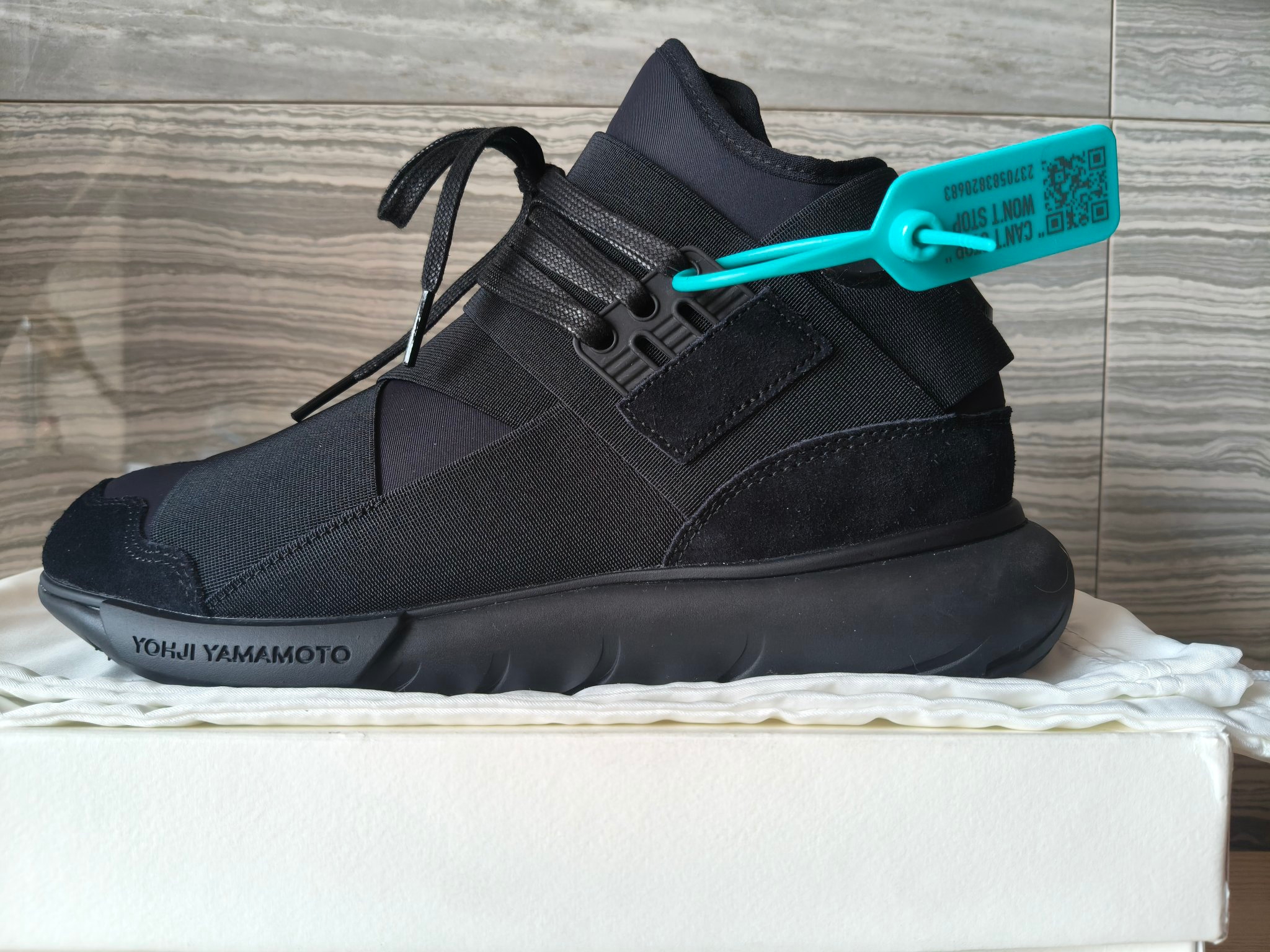 custom review-Y 3 Qasa High Топ Спортивная Повседневная Обувь Унисекс Черный