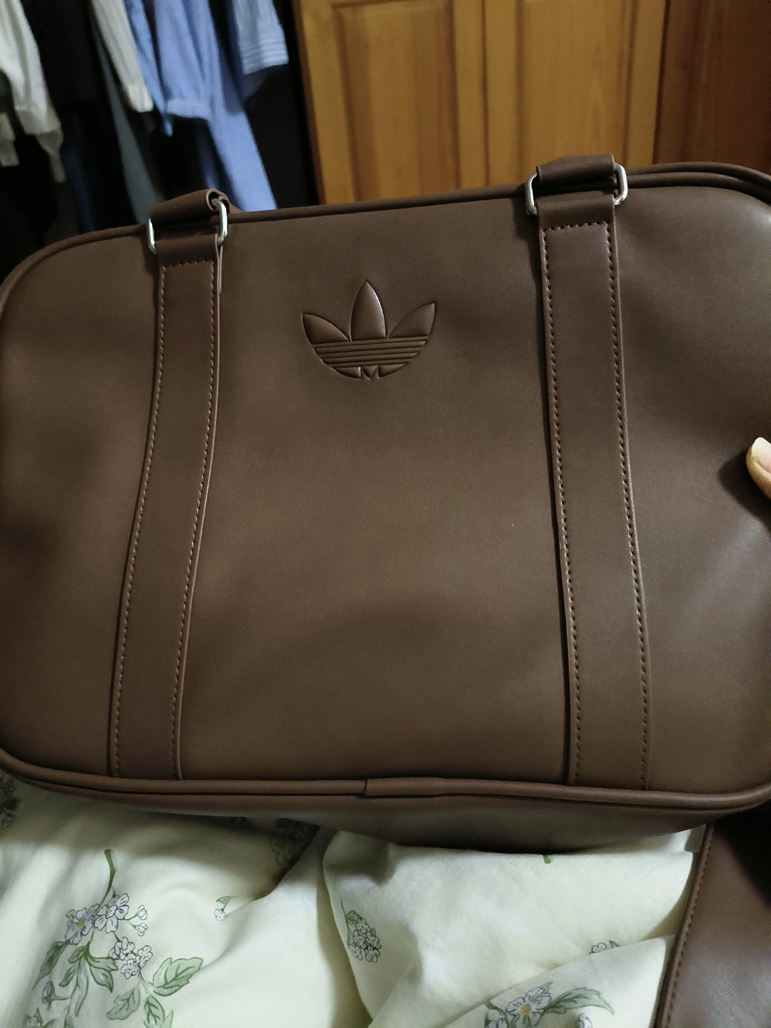 custom review-Adidas Originals ПУ (полиуретан) Briefcase Сумка через плечо Сумка Женская Мягкая Коричневая