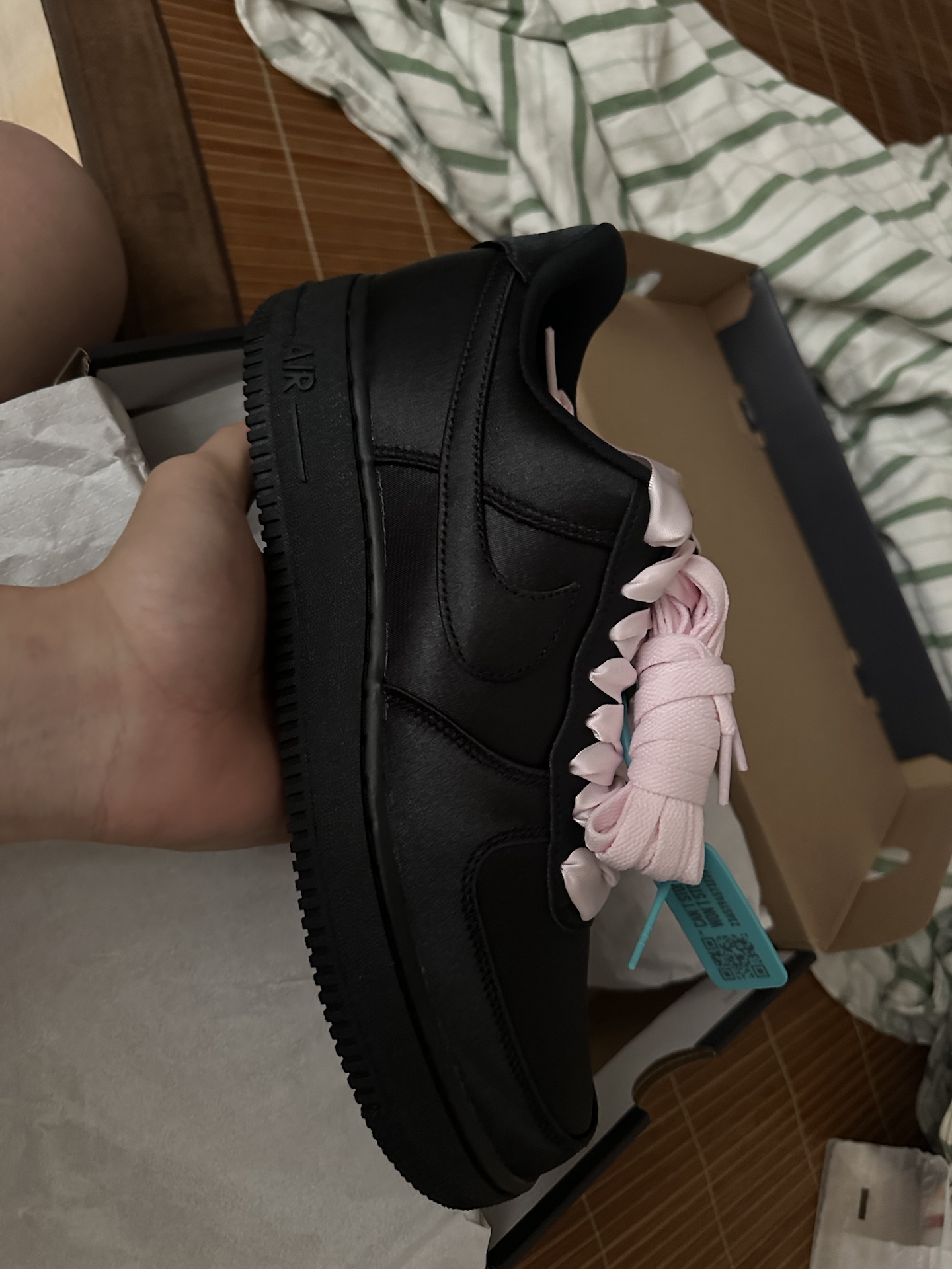 custom review-Nike Air FORCE 1 Slip-on Устойчивый к истиранию Низкий Топ Скейтбординг Женские Черный