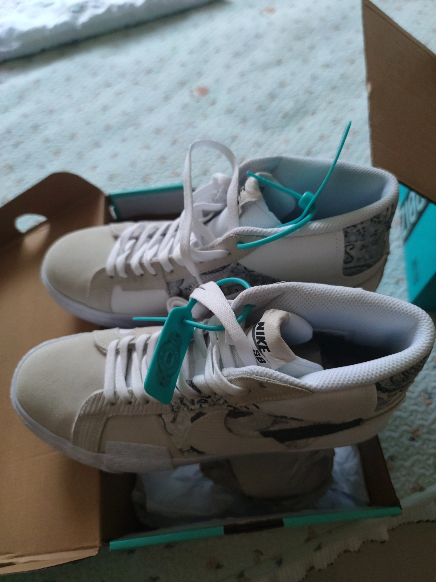 custom review-Nike Blazer Mid Edge MID Топ Скейтборд Кроссовки Унисекс Серый Белый