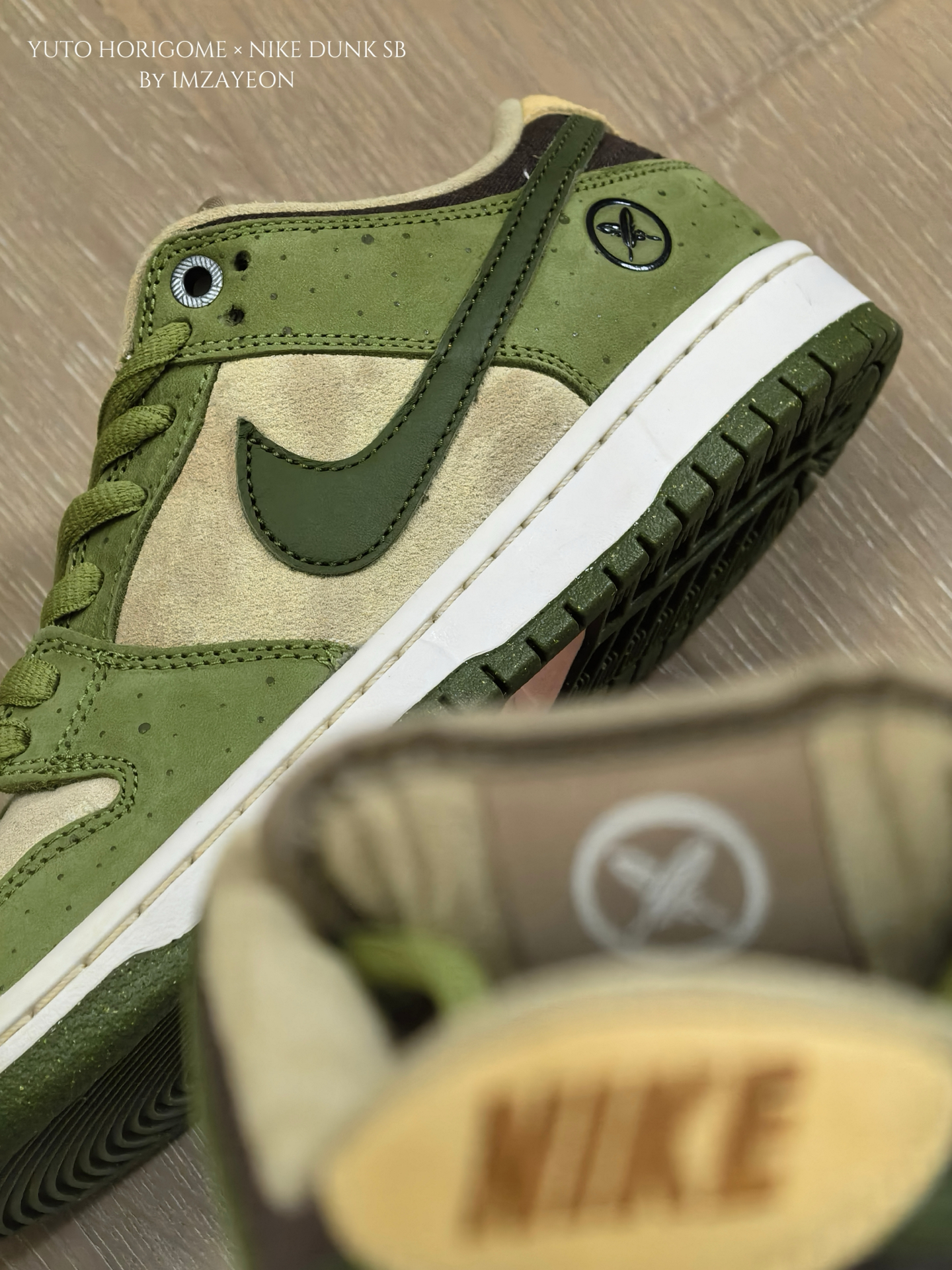 custom review-Юто Хоригоме x Nike Dunk SB Покрытие Амортизация Низкие Кроссовки для скейтбординга Мужские Зеленые Белые