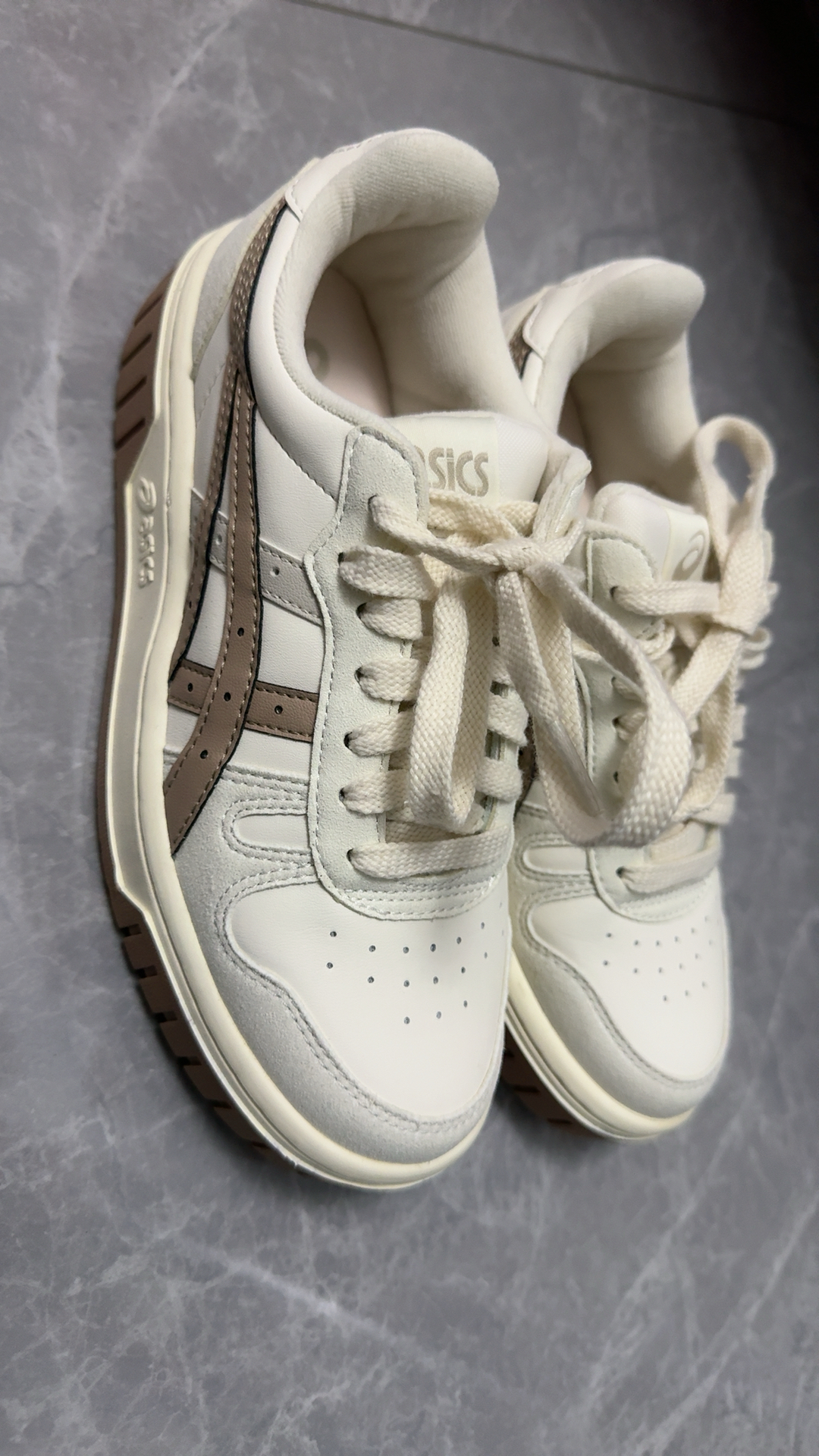 custom review-ASICS Court MZ Износостойкий и Легкий Низкий Топ Скейтборд Кроссовки Унисекс Белый-Коричневый