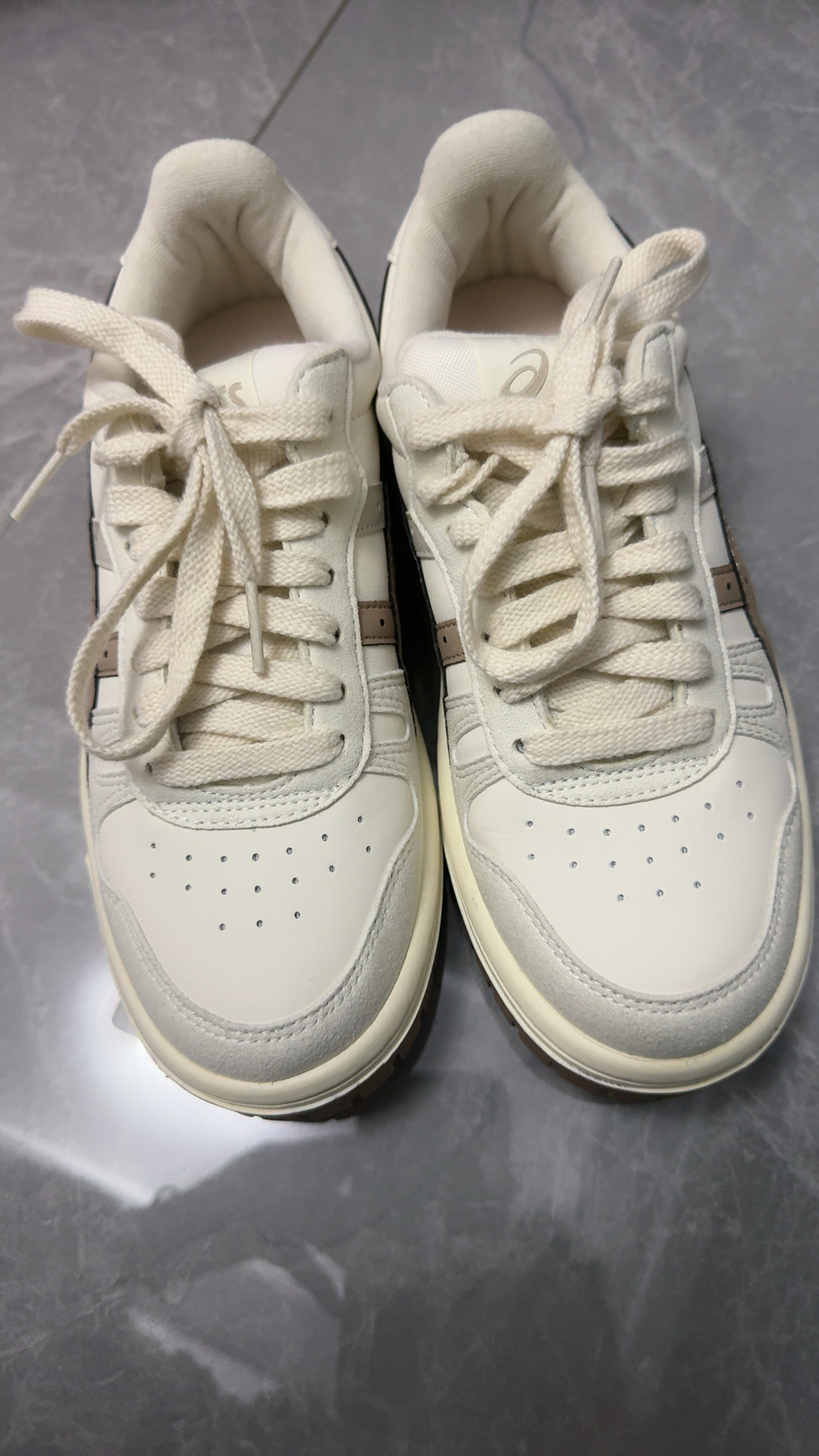 custom review-ASICS Court MZ Износостойкий и Легкий Низкий Топ Скейтборд Кроссовки Унисекс Белый-Коричневый