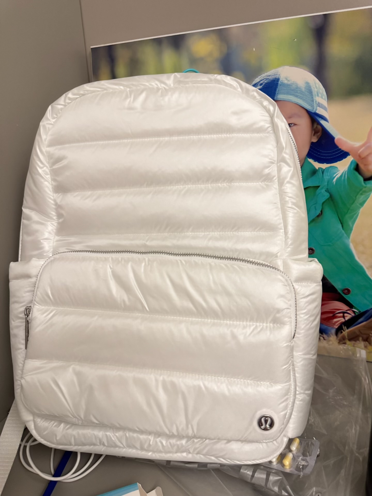 custom review-Lululemon Everywhere Водонепроницаемый Ткань Рюкзак Стандартный (Standard) Унисекс Белый