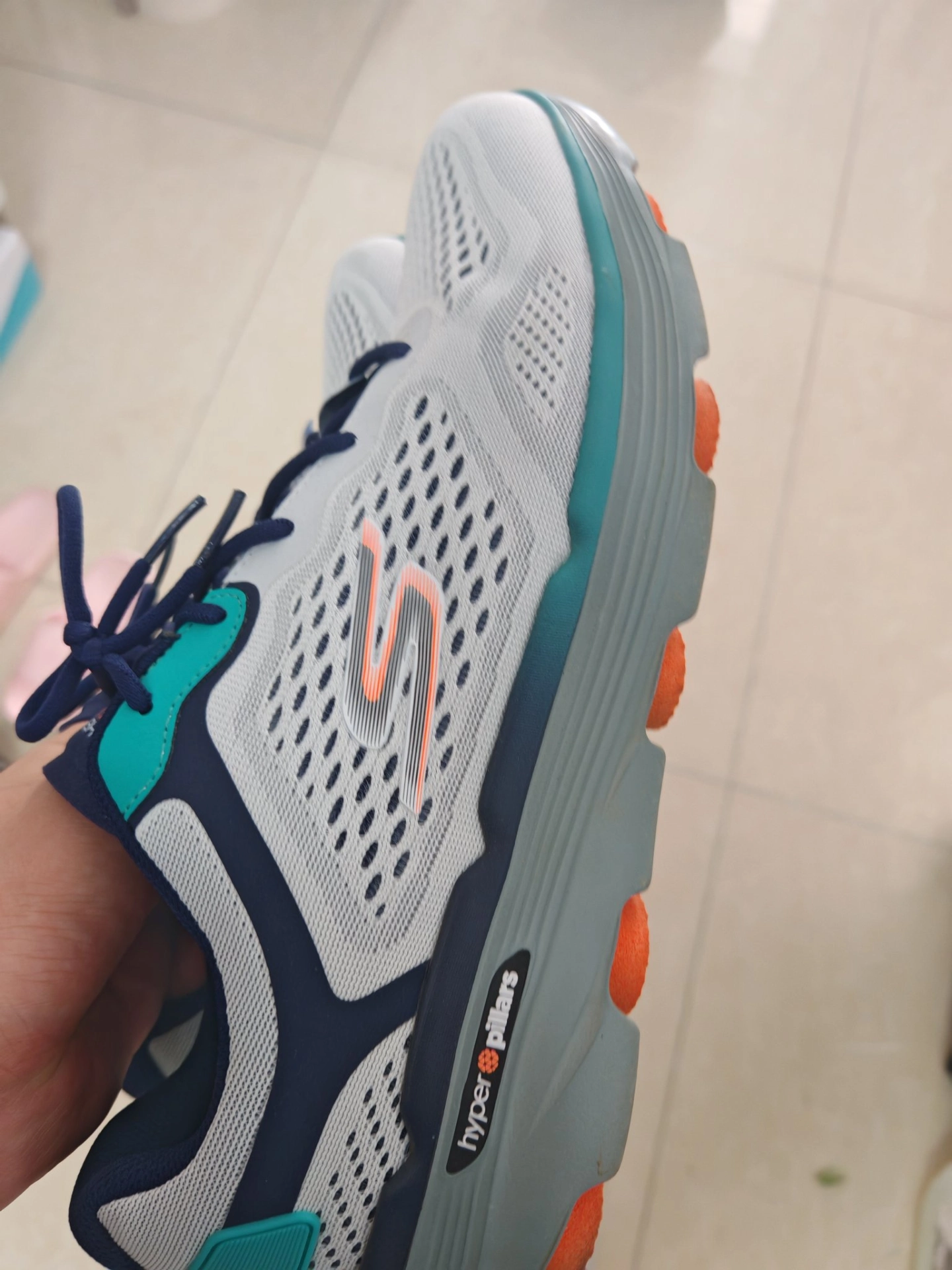 custom review-Skechers GO RUN 7,0 Low Топ Беговые кроссовки Мужской Серый Зеленый