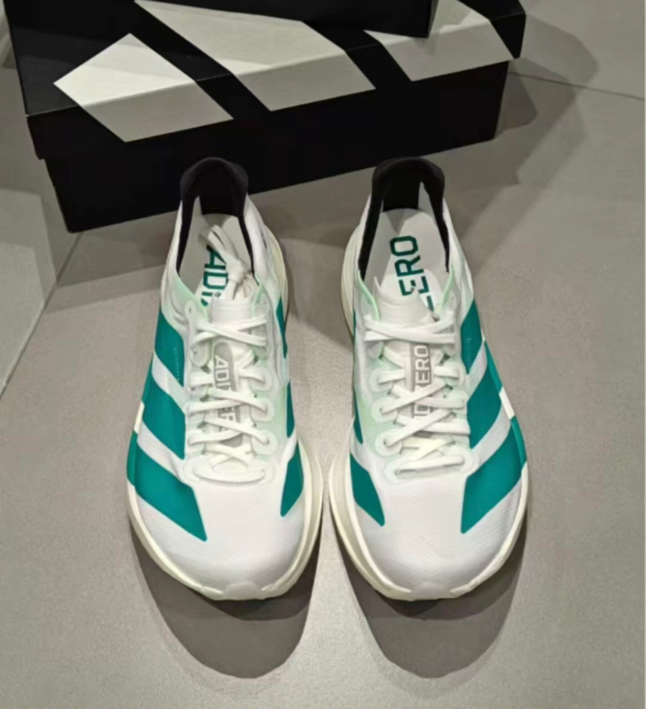 custom review-Adidas Adizero Adios Pro 4 Устойчивый к истиранию Дышащий Низкий Топ Повседневная Беговая Обувь Унисекс Белый Синий