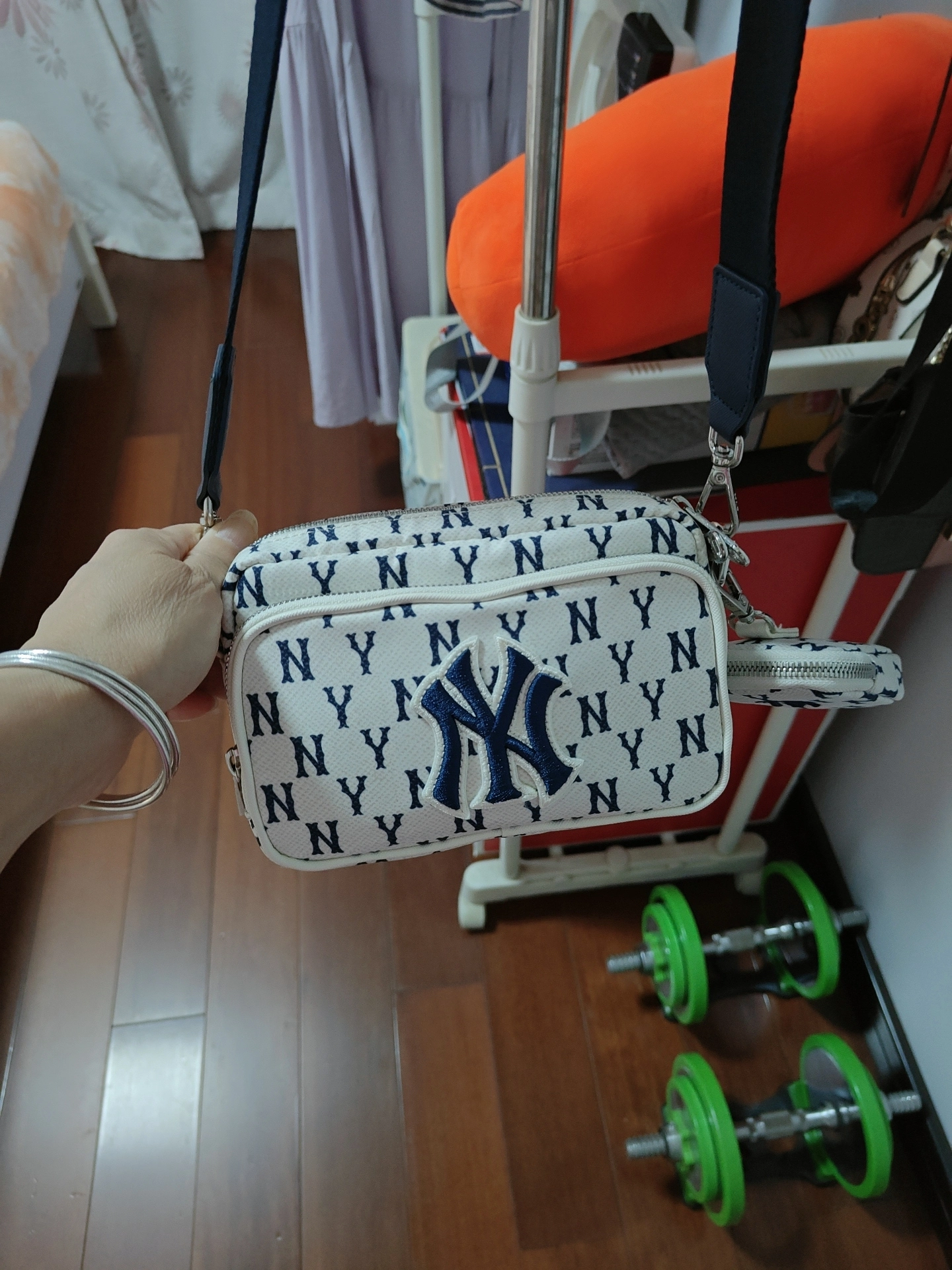 custom review-MLB MONOGRAM Полиэстер Сумка через плечо Мини Унисекс Бежевый