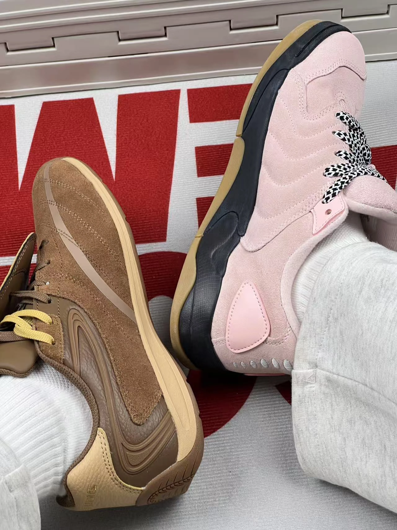 《李宁棕 aj粉麂皮鞋!好看但伺候起来太费神🤦‍♀️》