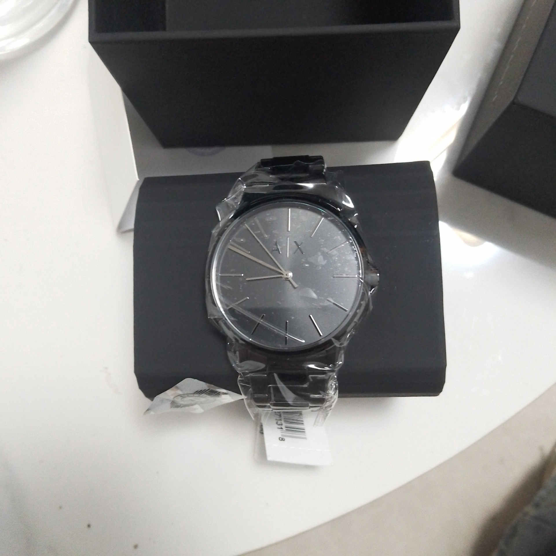 custom review-ARMANI EXCHANGEAE Часы Кварцевый механизм Нержавеющая сталь Ремешок 42 мм Черный циферблат Мужские часы