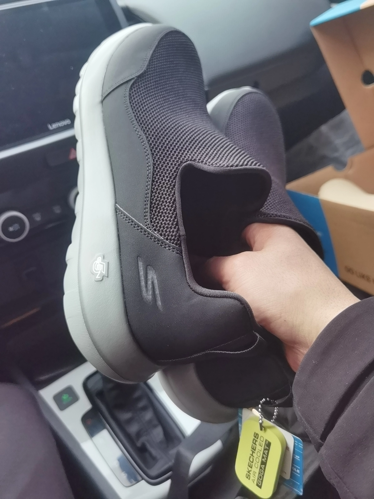 custom review-Skechers GO WALK Max Дышащая Поддержка Низкий Верх Ходьба Кроссовки Мужские Черные Серые