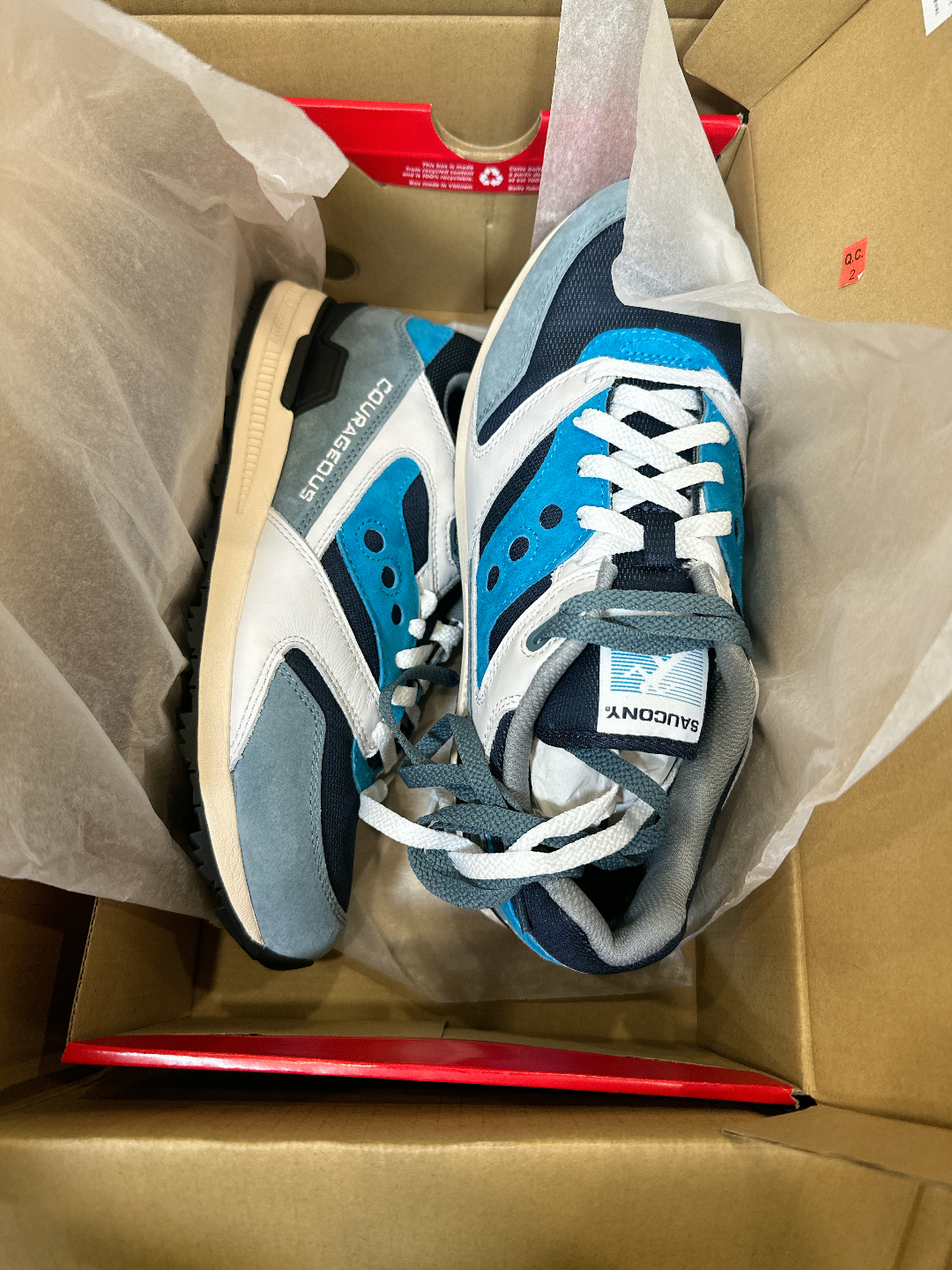 custom review-Saucony COURAGEOUS Противоскользящие амортизаторы Низкий топ Повседневные беговые кроссовки Унисекс Серый Синий