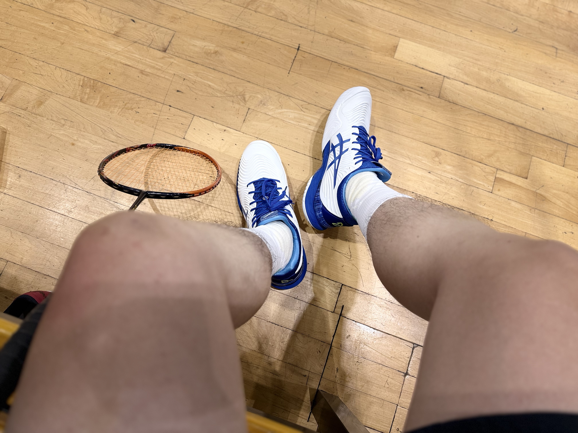 custom review-ASICS Court FF Амортизация Износостойкие Низкие Теннисные Кроссовки Мужские Белые и Синие