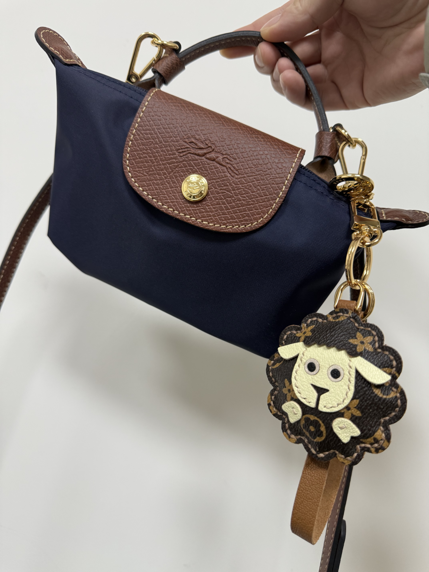 custom review-LONGCHAMP Le Pliage Холщовая сумка косметичка сумка-пельмени клатч мини-сумка для женщин морской синий