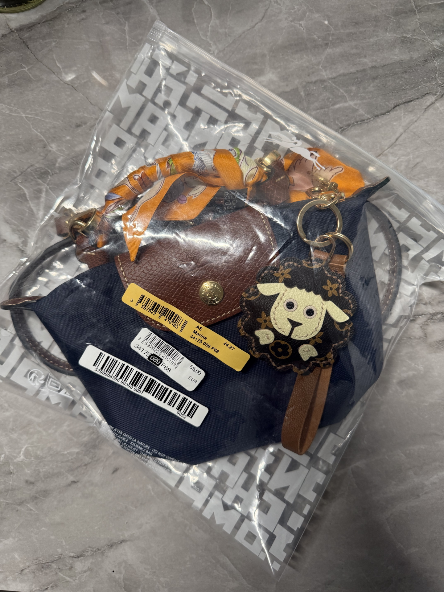 custom review-LONGCHAMP Le Pliage Холщовая сумка косметичка сумка-пельмени клатч мини-сумка для женщин морской синий