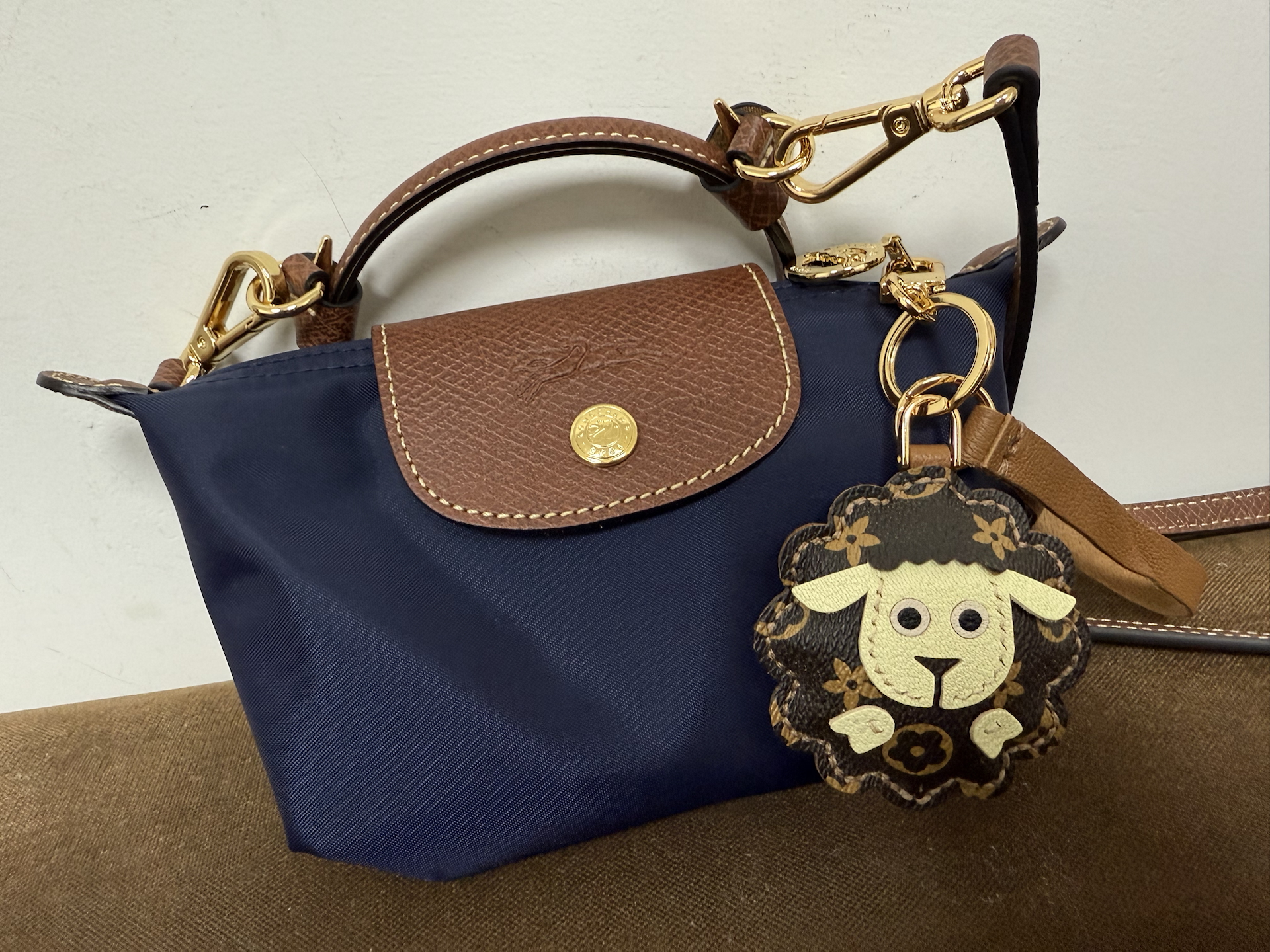 custom review-LONGCHAMP Le Pliage Холщовая сумка косметичка сумка-пельмени клатч мини-сумка для женщин морской синий