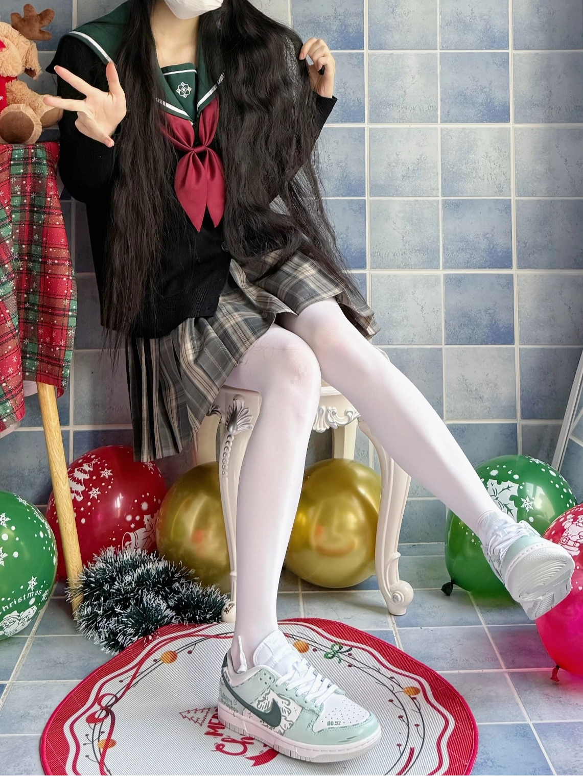 双马尾少女😀新年穿点小清新的鞋子