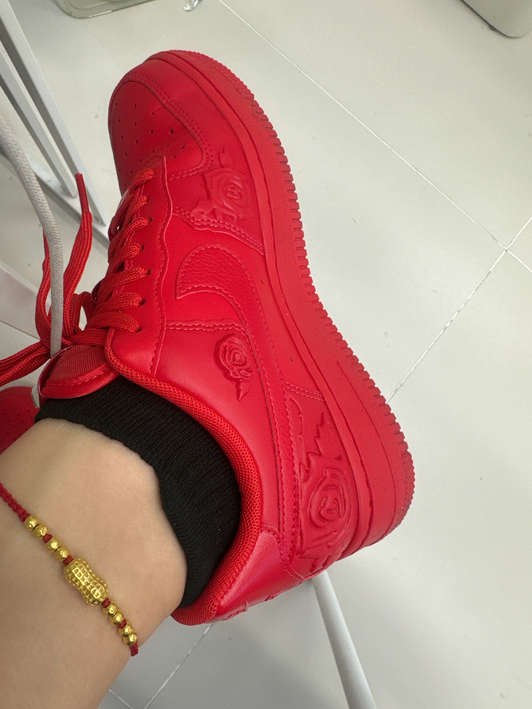 custom review-Nike Air FORCE 1 Slip-on Устойчивый к истиранию Низкий Топ Скейтбординг Женские Красный