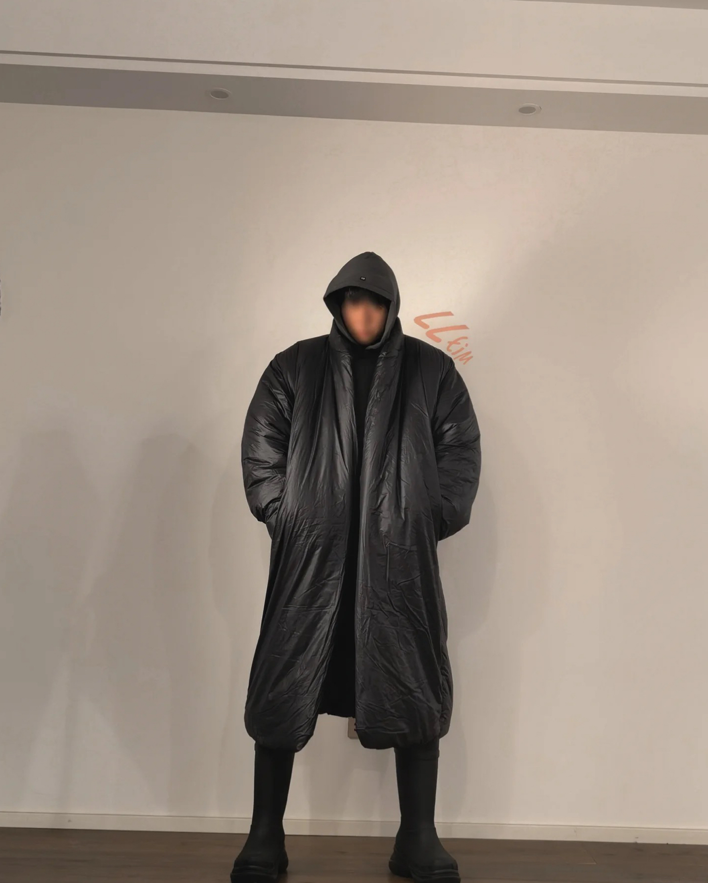 custom review-YEEZY x Gap X Balenciaga Длинный Круглый Куртка Пуховая куртка Мужской Черный