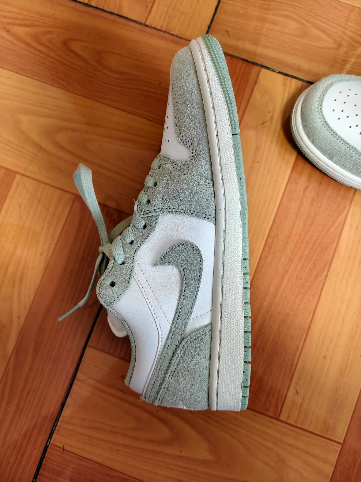 custom review-Jordan Air Jordan 1 Low Амортизация Износостойкий Низкий Топ Винтажные Баскетбольные Кроссовки Мужские Белые Зеленые