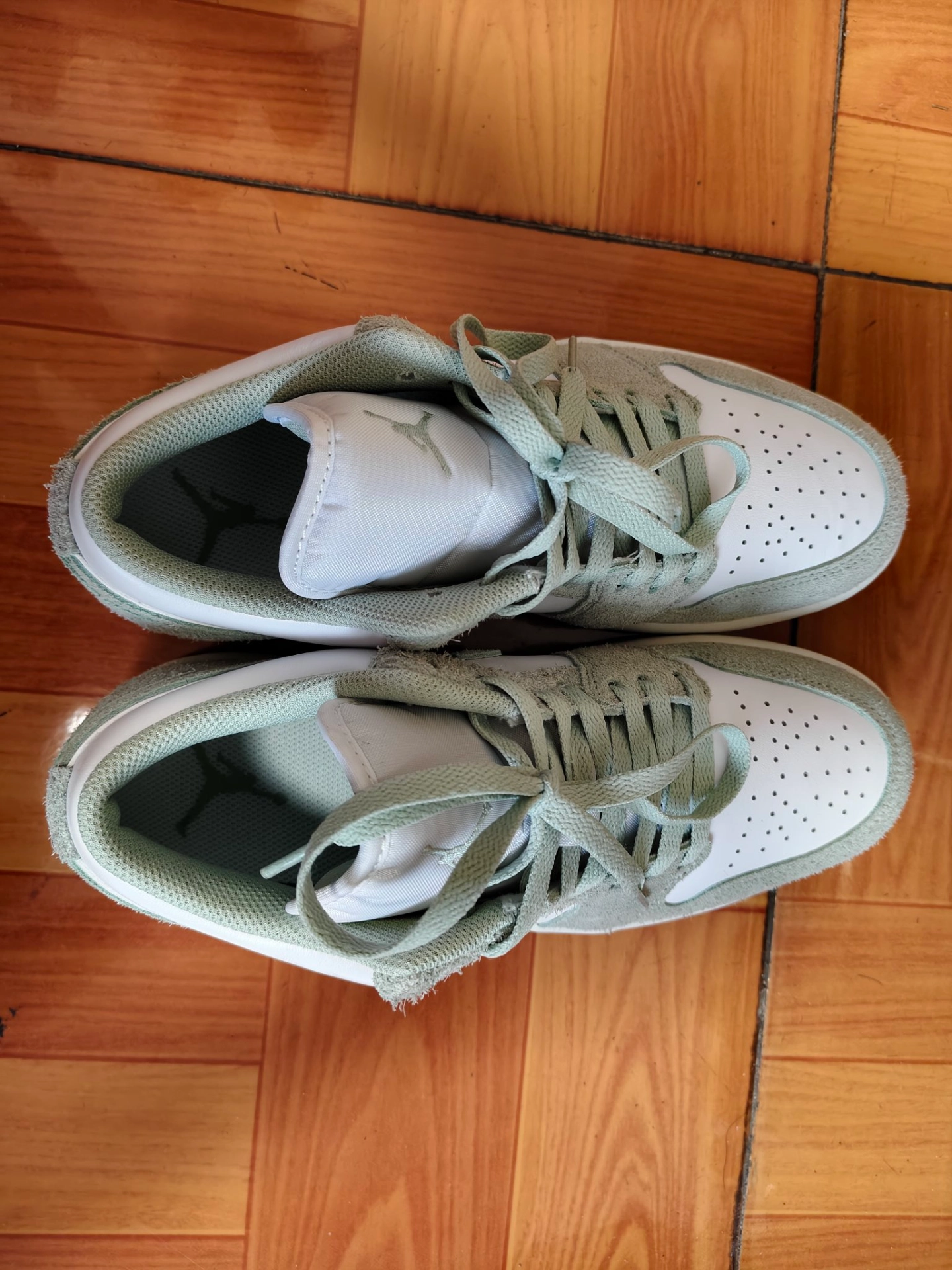 custom review-Jordan Air Jordan 1 Low Амортизация Износостойкий Низкий Топ Винтажные Баскетбольные Кроссовки Мужские Белые Зеленые