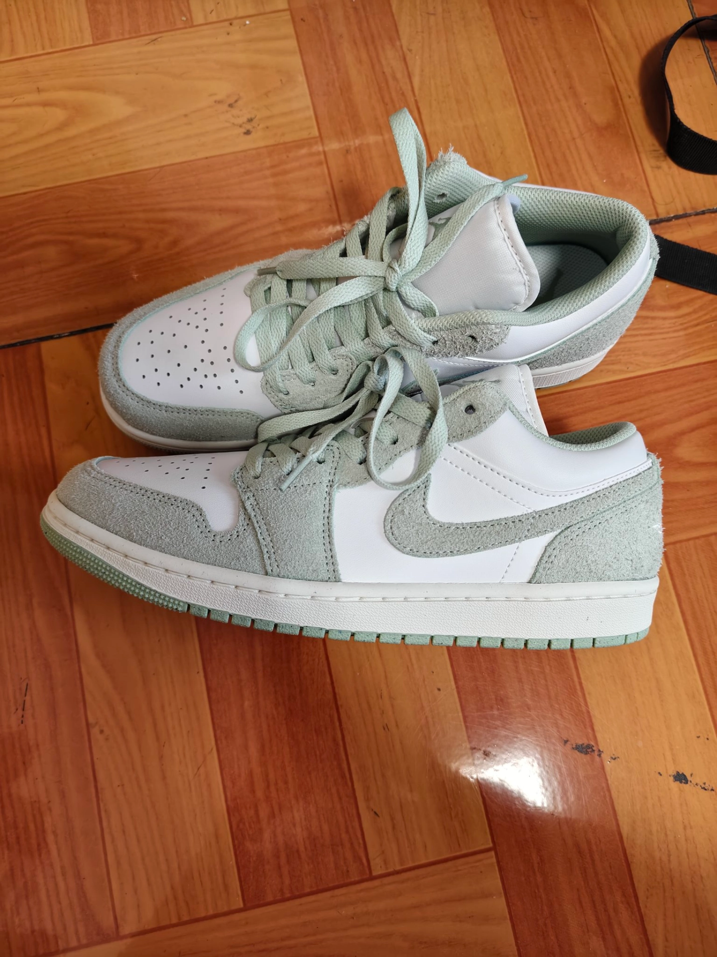 custom review-Jordan Air Jordan 1 Low Амортизация Износостойкий Низкий Топ Винтажные Баскетбольные Кроссовки Мужские Белые Зеленые