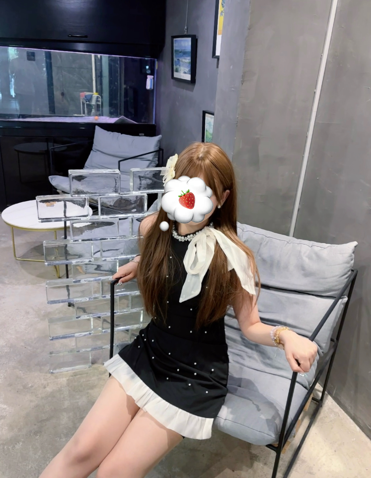 custom review-RTNH Платье без рукавов Женское Черное