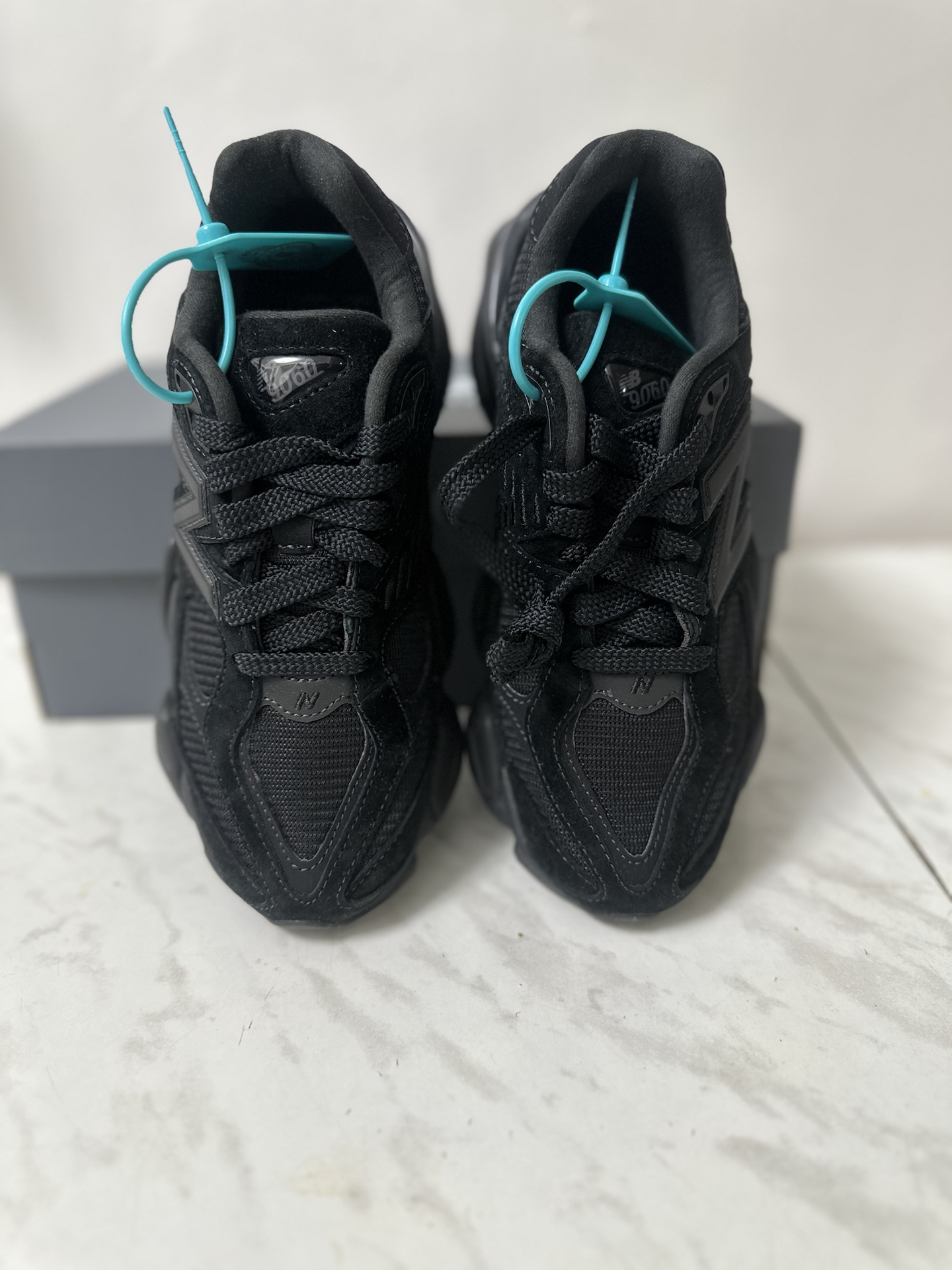 custom review-New Balance NB 9060 'Тройной Черный' Устойчивый к истиранию Низкий Топ Casual Унисекс Черный