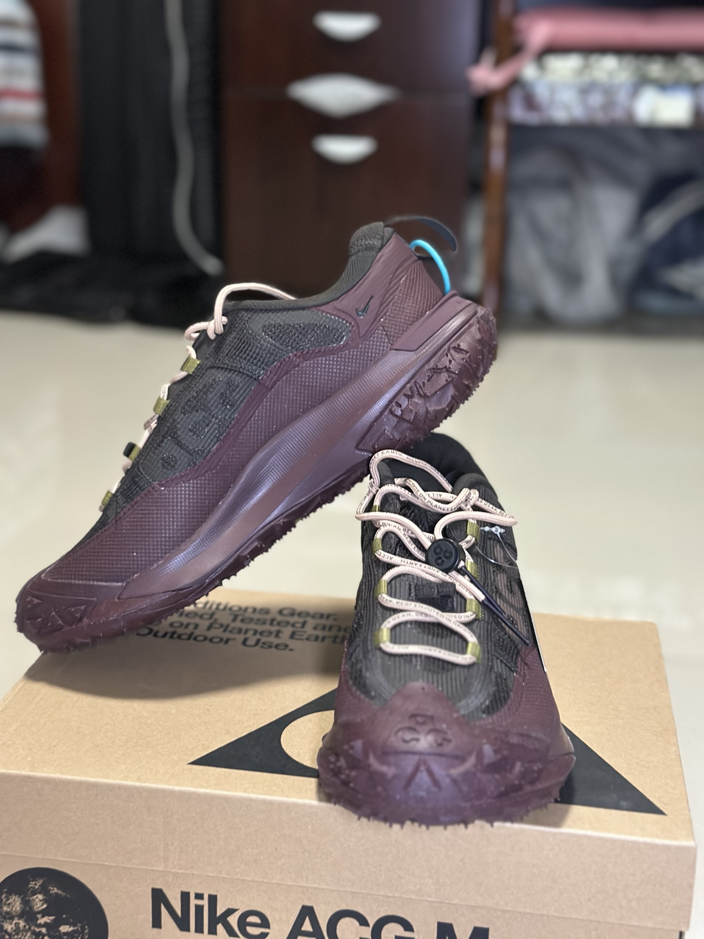custom review-Nike ACG Mountain Fly 2 Водонепроницаемый Низкий Топ Походная обувь Унисекс Бордовый