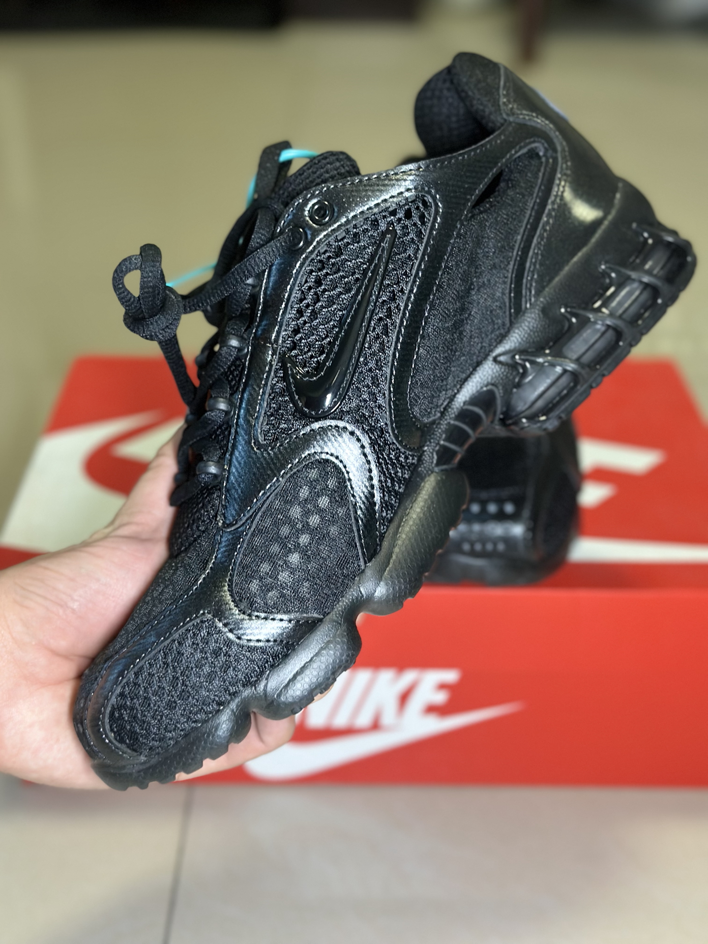 custom review-Nike Air Zoom Spiridon Cage 2 Устойчивый к истиранию Низкий Топ Casual Мужской Черный