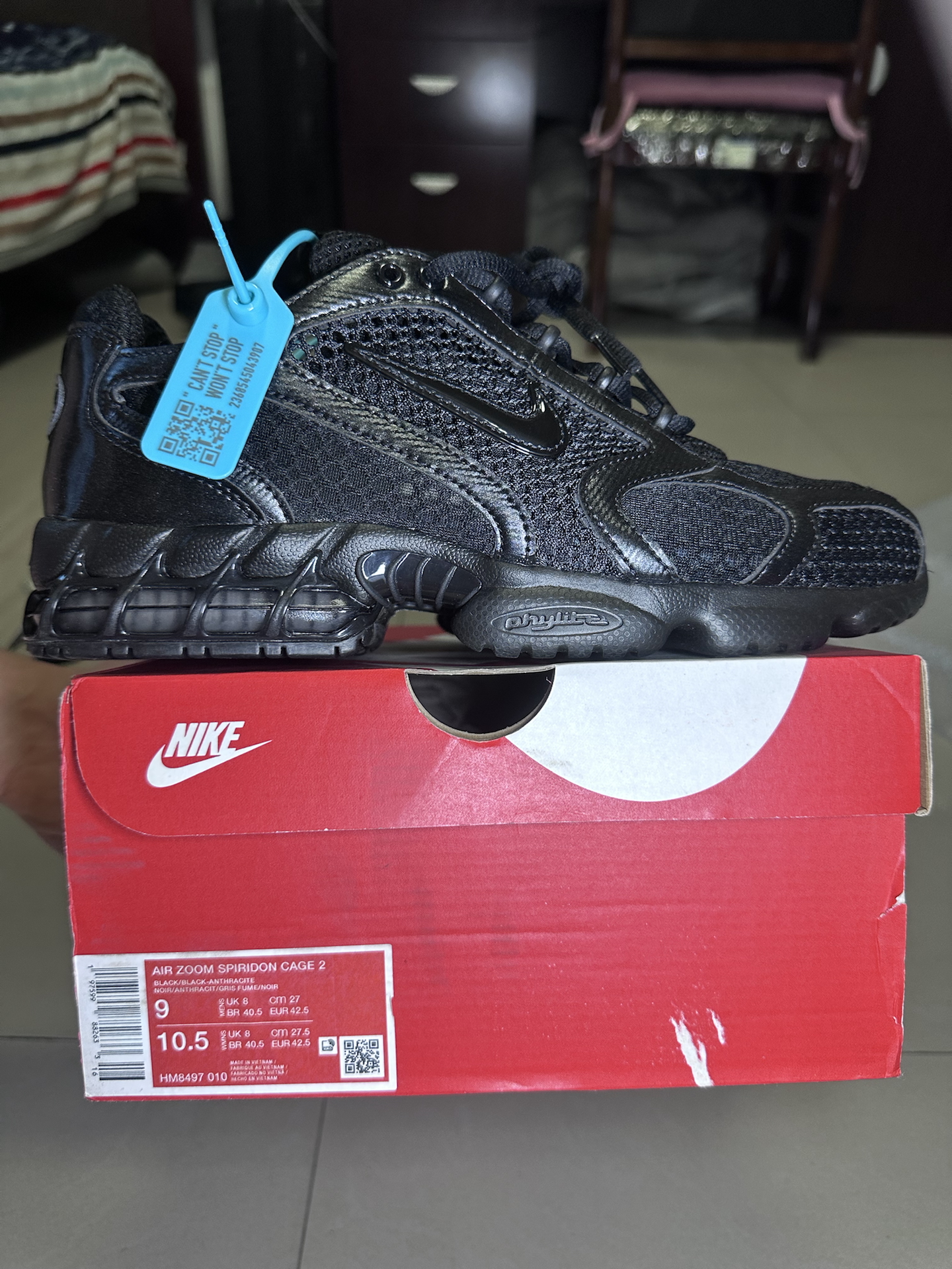 custom review-Nike Air Zoom Spiridon Cage 2 Устойчивый к истиранию Низкий Топ Casual Мужской Черный