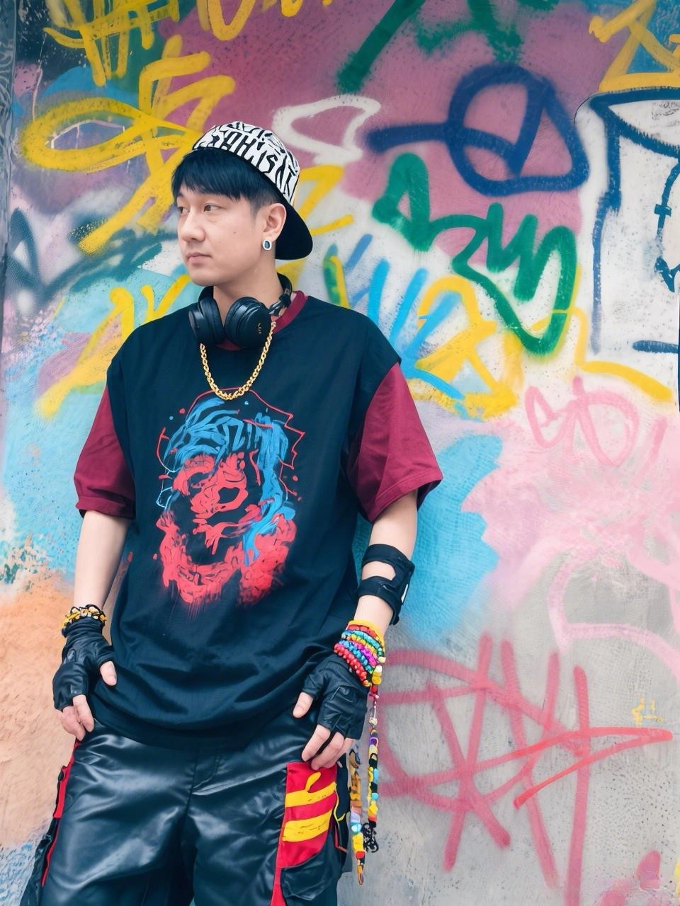  弄潮儿踏浪时,花衣袖口翻飞如彩蝶,手腕手串的玛