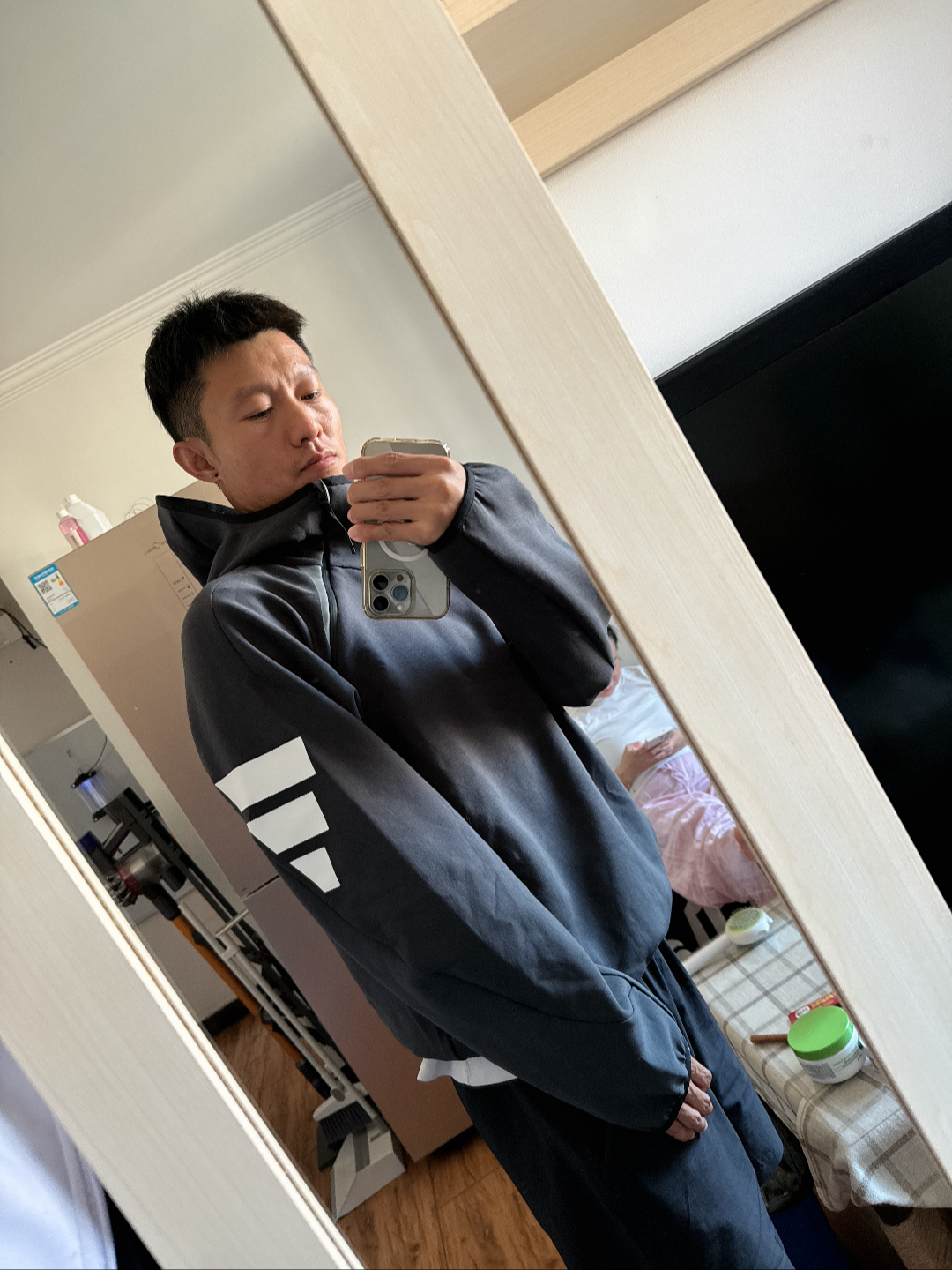custom review-Adidas FUSTL P HOODY Платье-ханьфу в стиле худи Мужской Угольно-черный