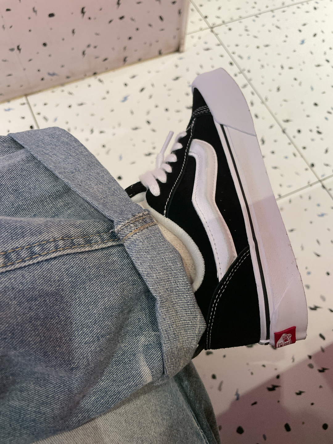 custom review-Vans Knu Skool Устойчивые к истиранию низкие скейтбордические кроссовки унисекс черно-белые