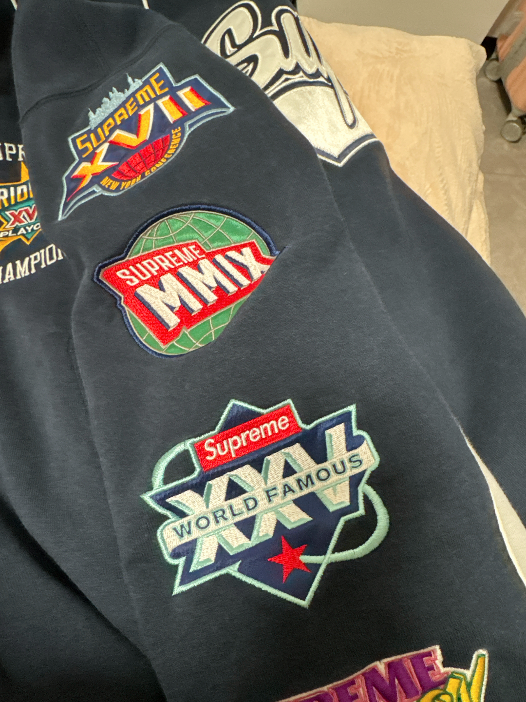 custom review-Supreme SS25 WEEK1 Playoffs ZIP UP Худи Свитшот Унисекс